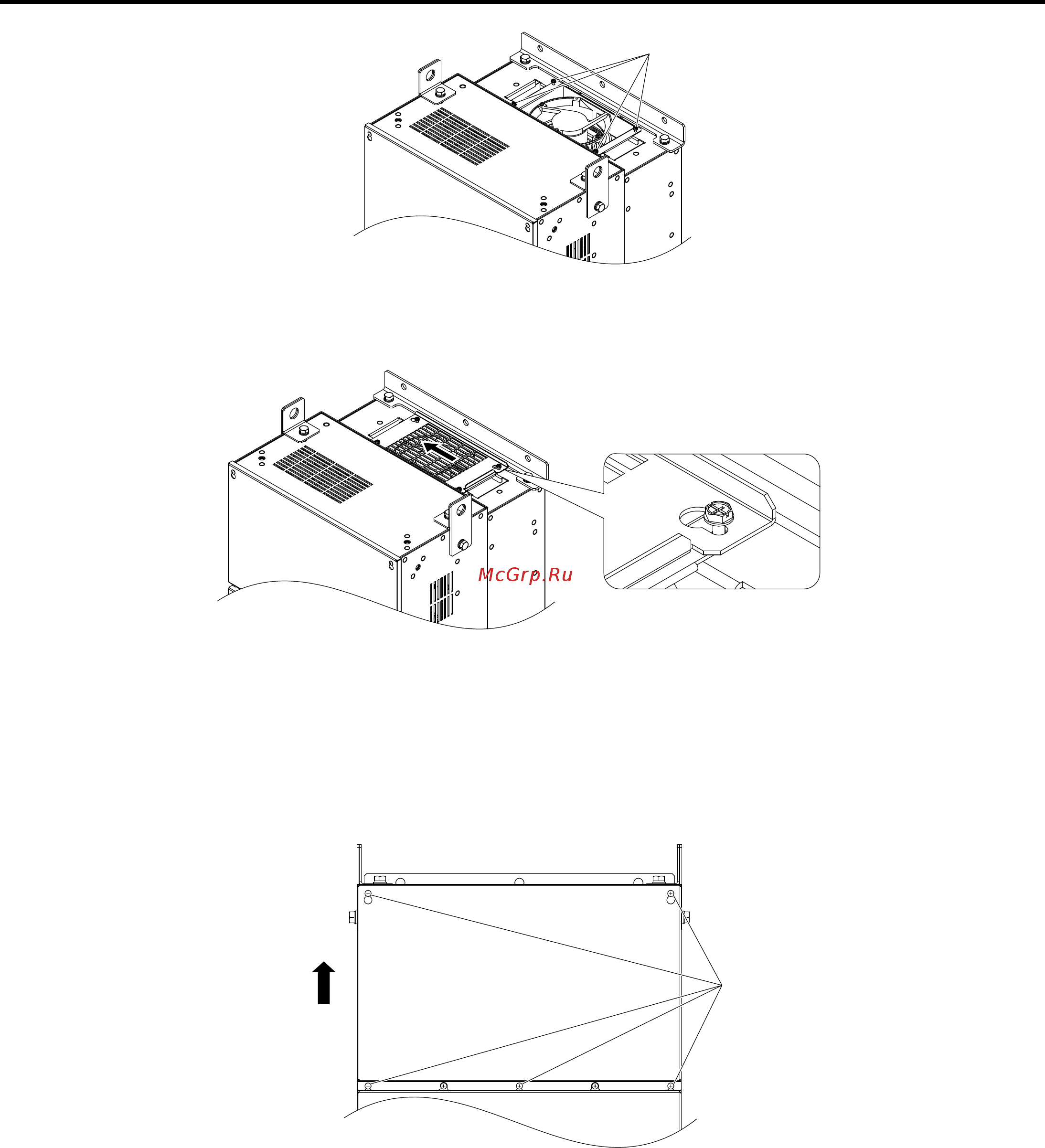 Yaskawa CIMR-UU4A0027F [402/644] Removing the circulation fan