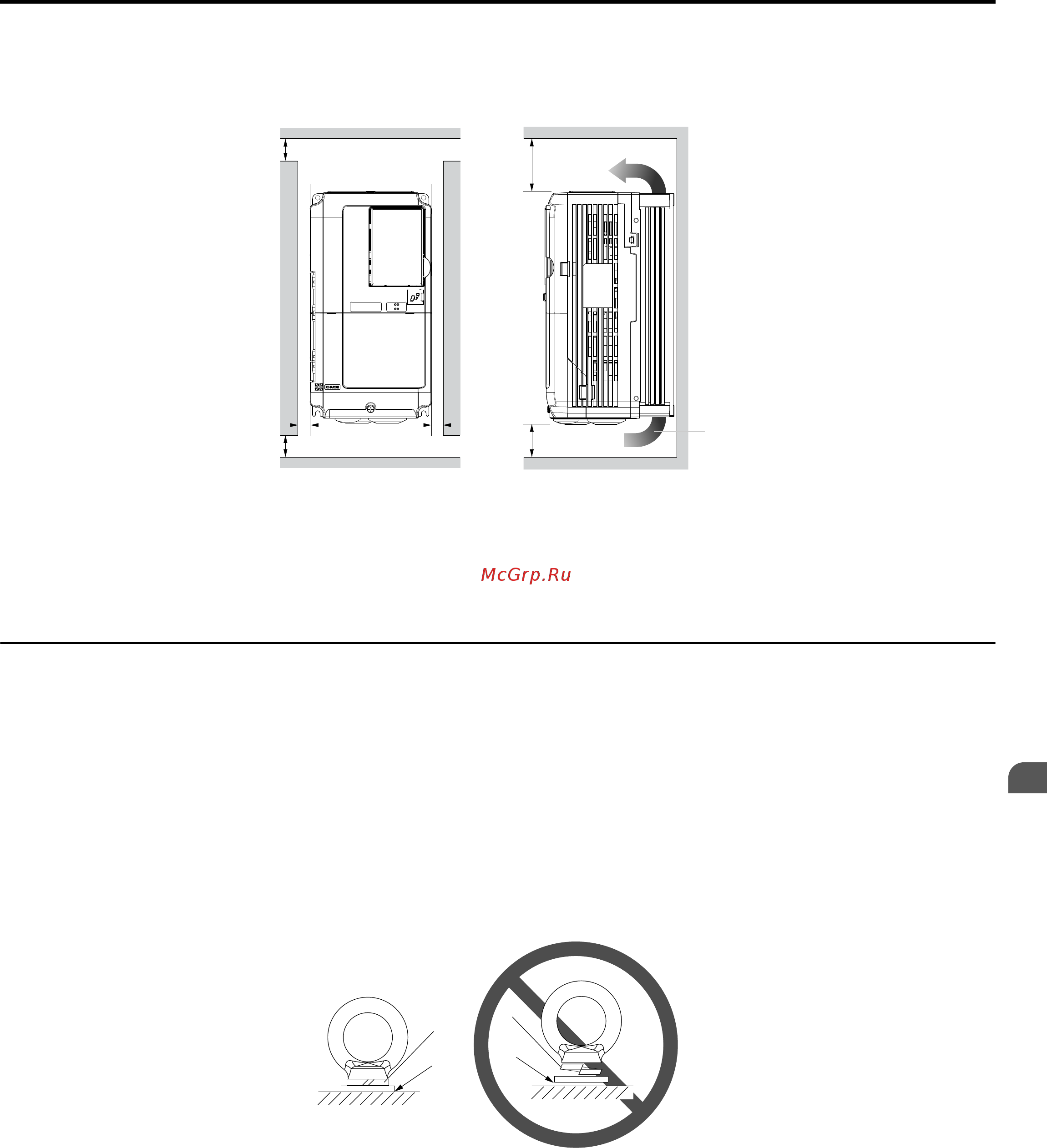 Yaskawa CIMR-UU4A0034A [51/644] Instructions on installation using the eye bolts and hanging brackets