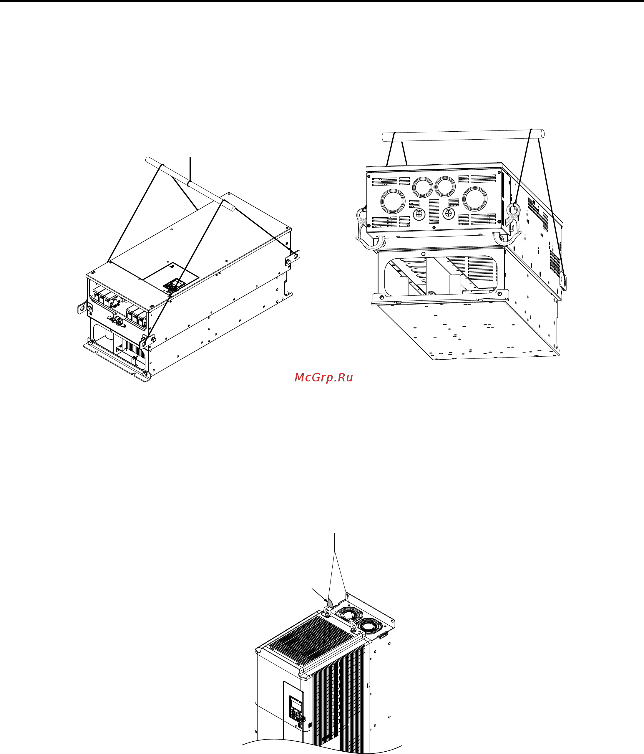 Yaskawa CIMR-UU4A0302F [52/644] Horizontal suspension of drive models 2 o 0154 to 2 o 0248 and 4 o 0156 to 4 o 0414