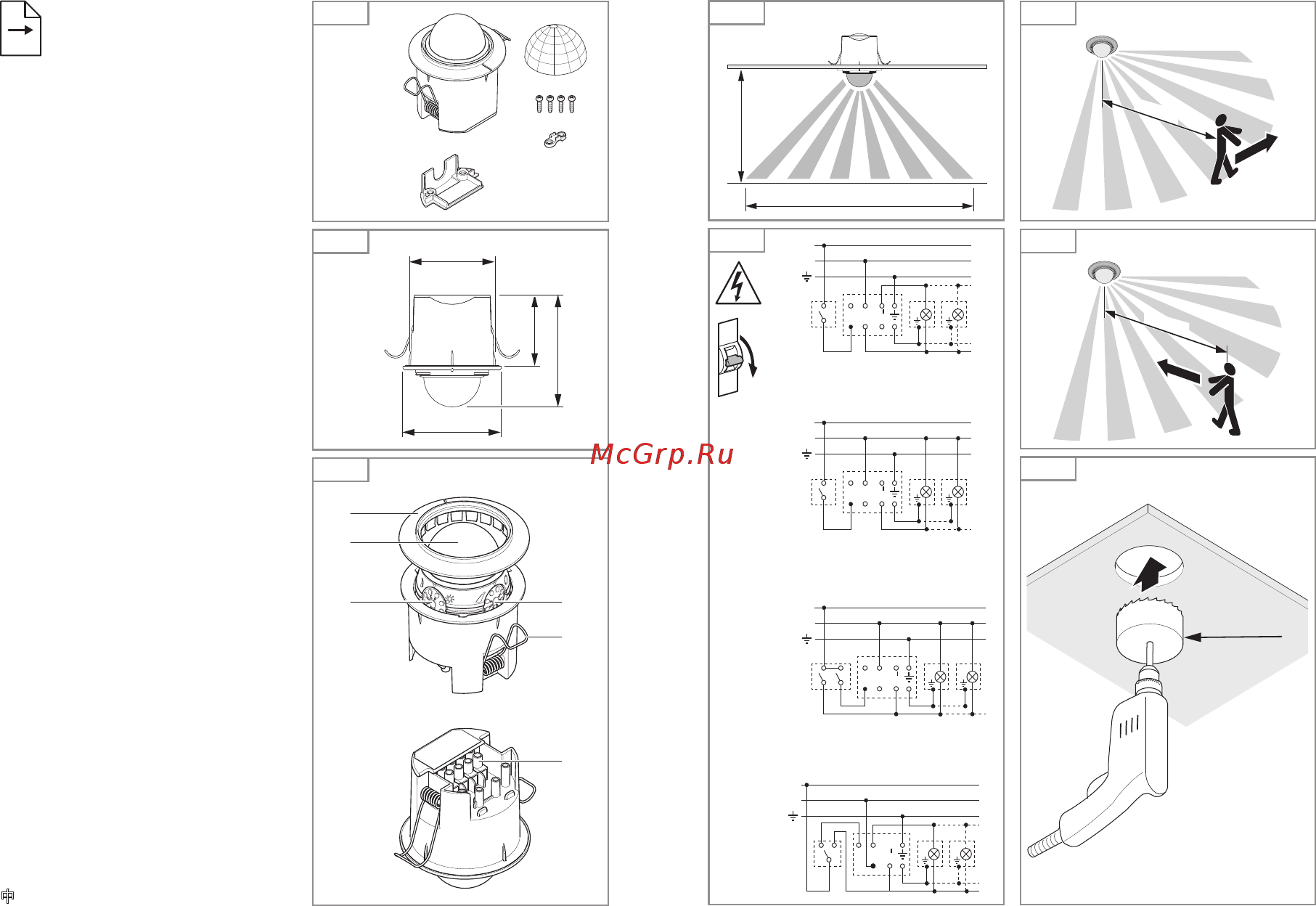 Steinel IS 360-1 DE IP 54 white инфракрасный, встраиваемый 32845 [2/6] Ø 68 mm