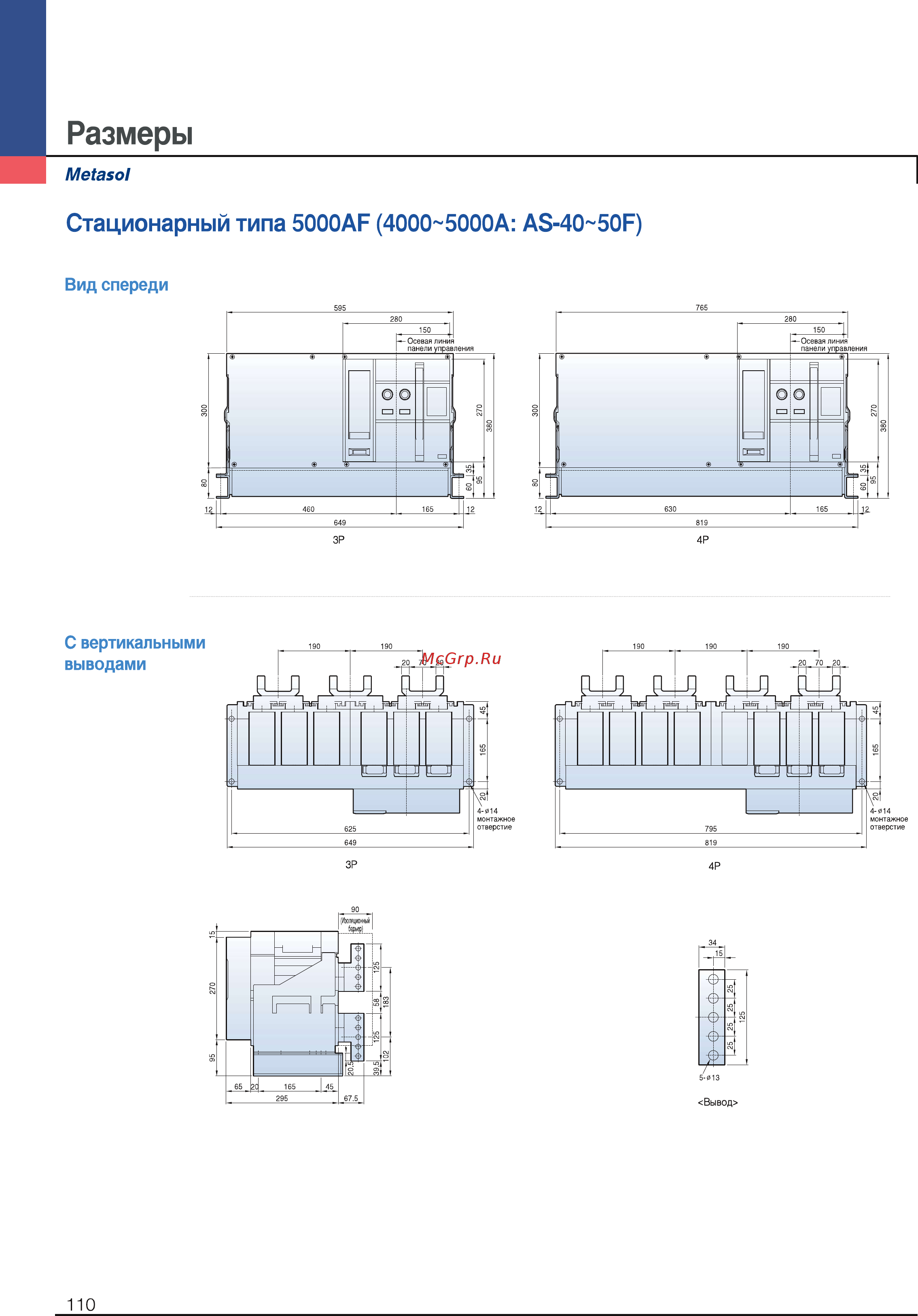 LS Industrial Systems Metasol AS-40E3-40A M2D2D2BX PC6U0 AL (FB) [110/140] Размеры