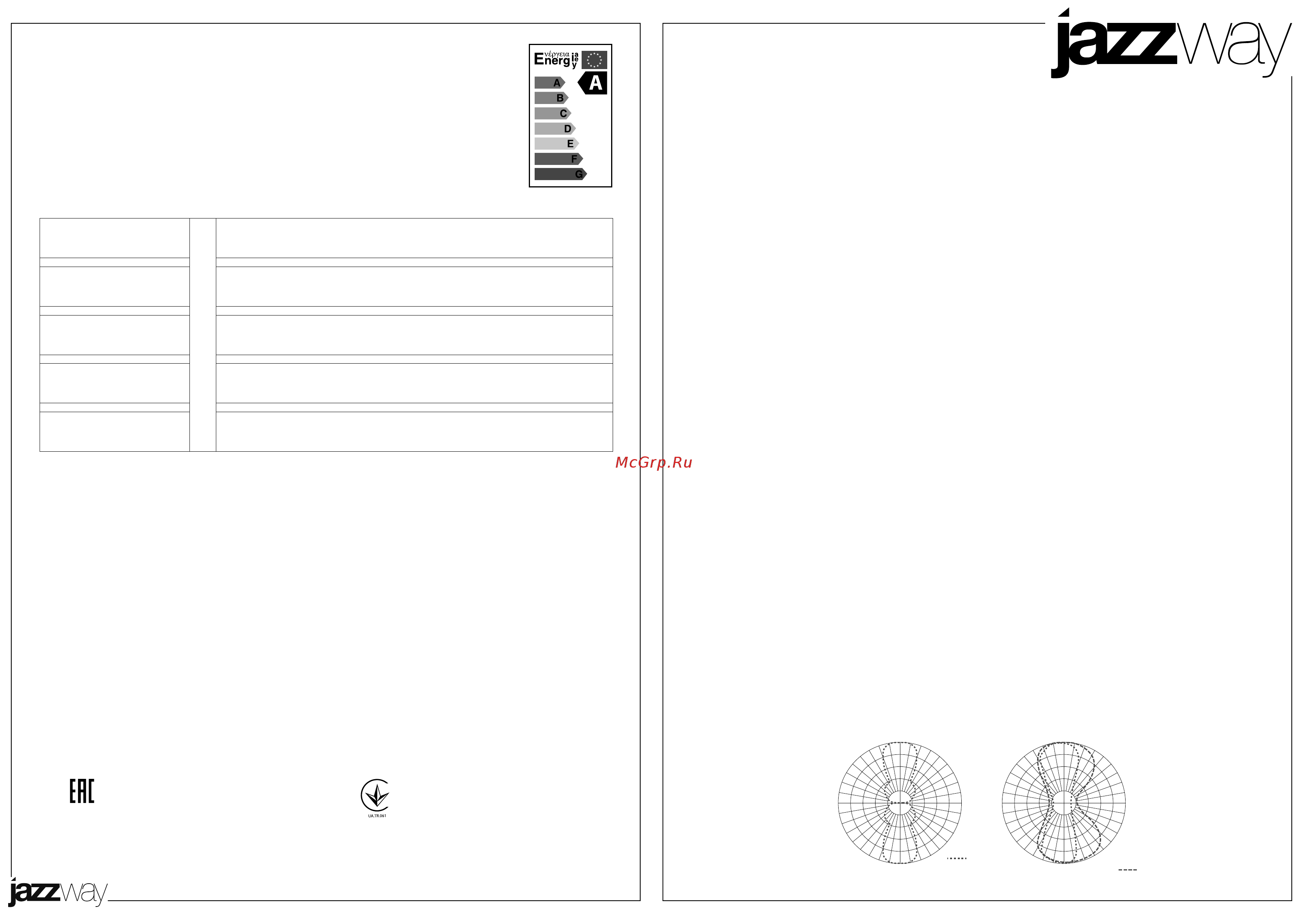 JazzWay PWL-120120/0-90D 2x4w 4000K BL IP65 5024847 Инструкция по эксплуатации онлайн