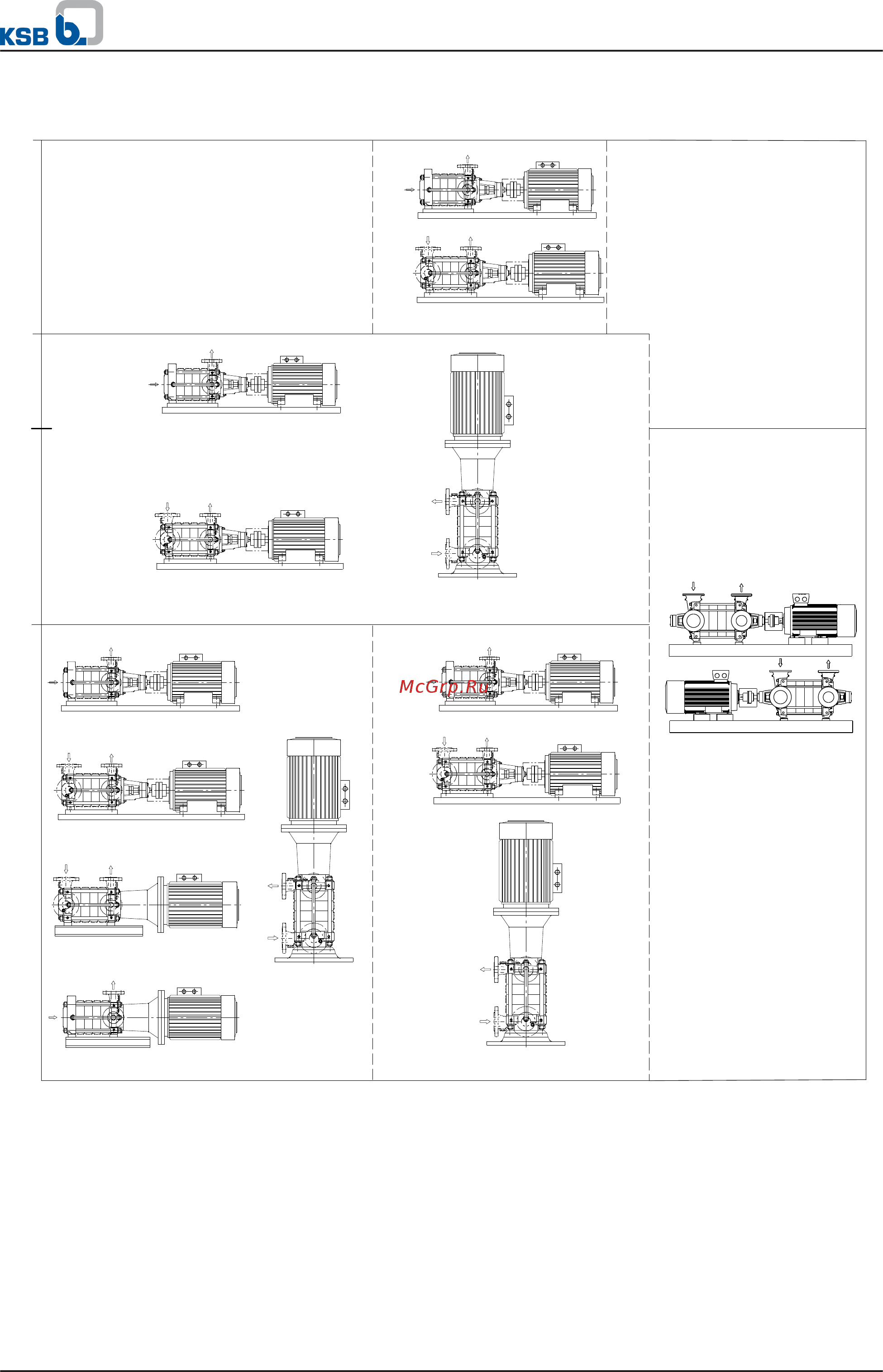 KSB Multitec MTC A 100/6V [8/34] Operating ranges by installation type