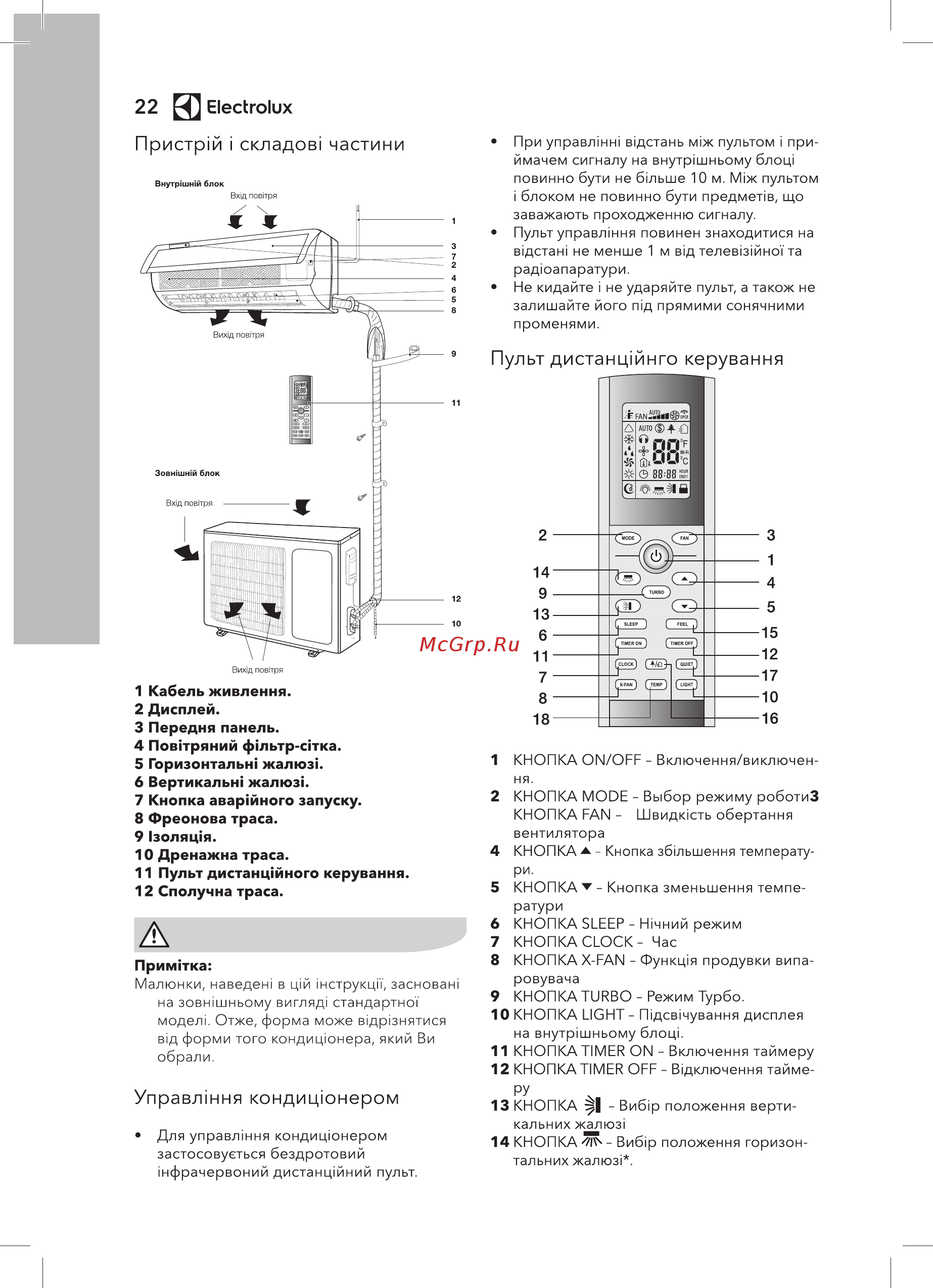 Electrolux EACS-09HG-B2/N3 [22/40] Пристр й i складов частини