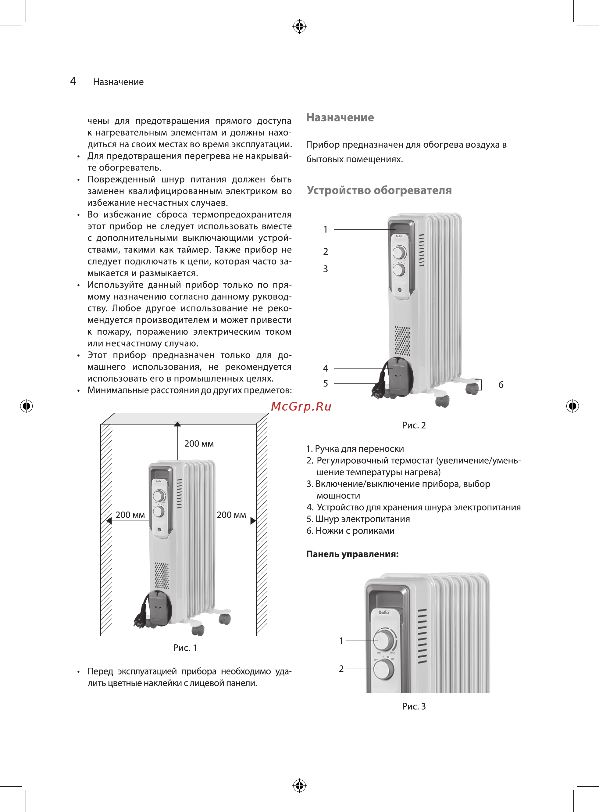 Ballu CUBE BOH/CB-05W 1000 [4/16] Панель управления