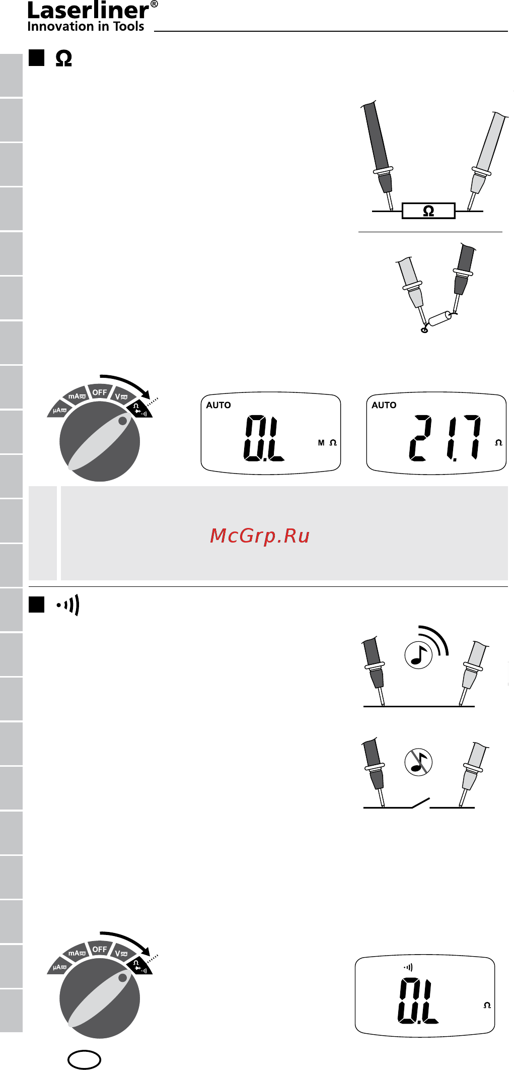 Laserliner MultiMeter Pocket XP 083.036A Инструкция по эксплуатации онлайн [6/10] 835234