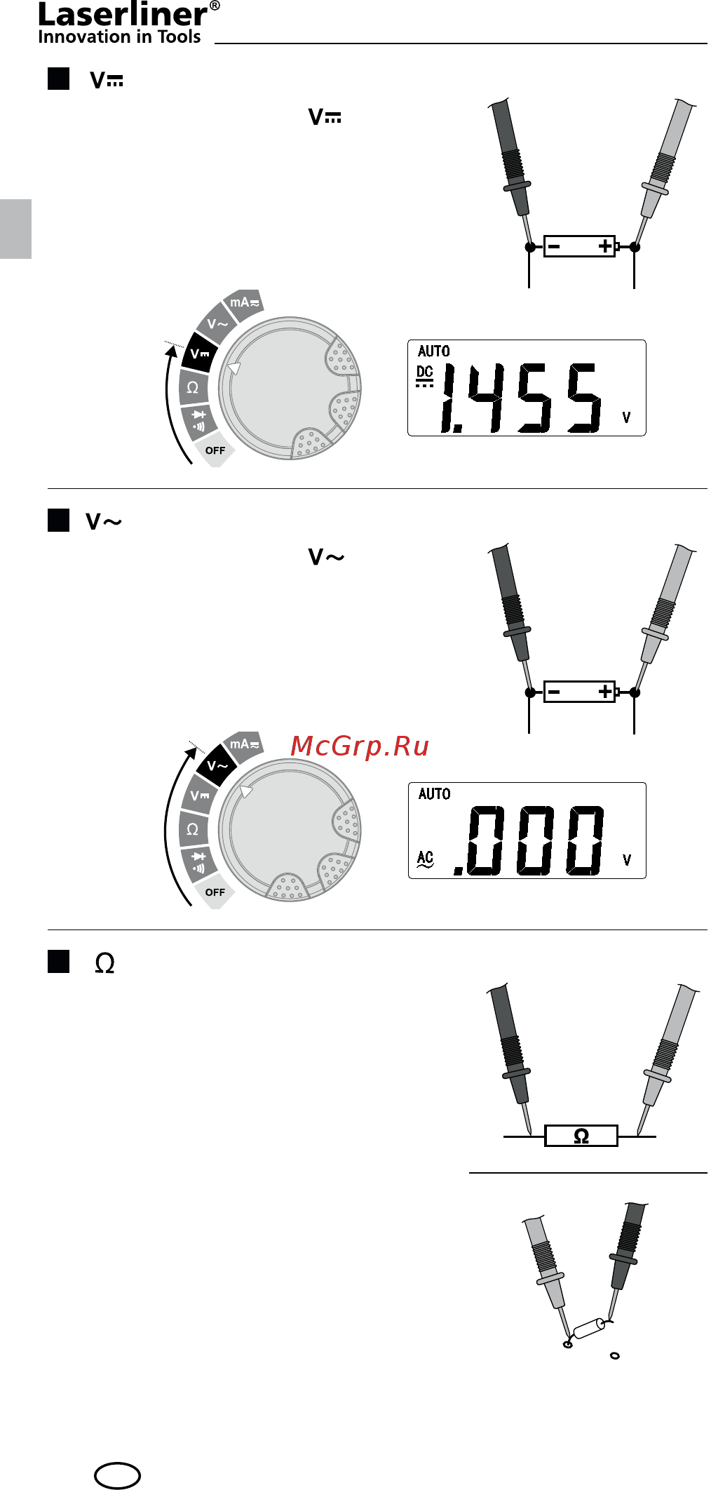 Laserliner MultiMeter-PocketBox Инструкция по эксплуатации онлайн [22/180] 479356
