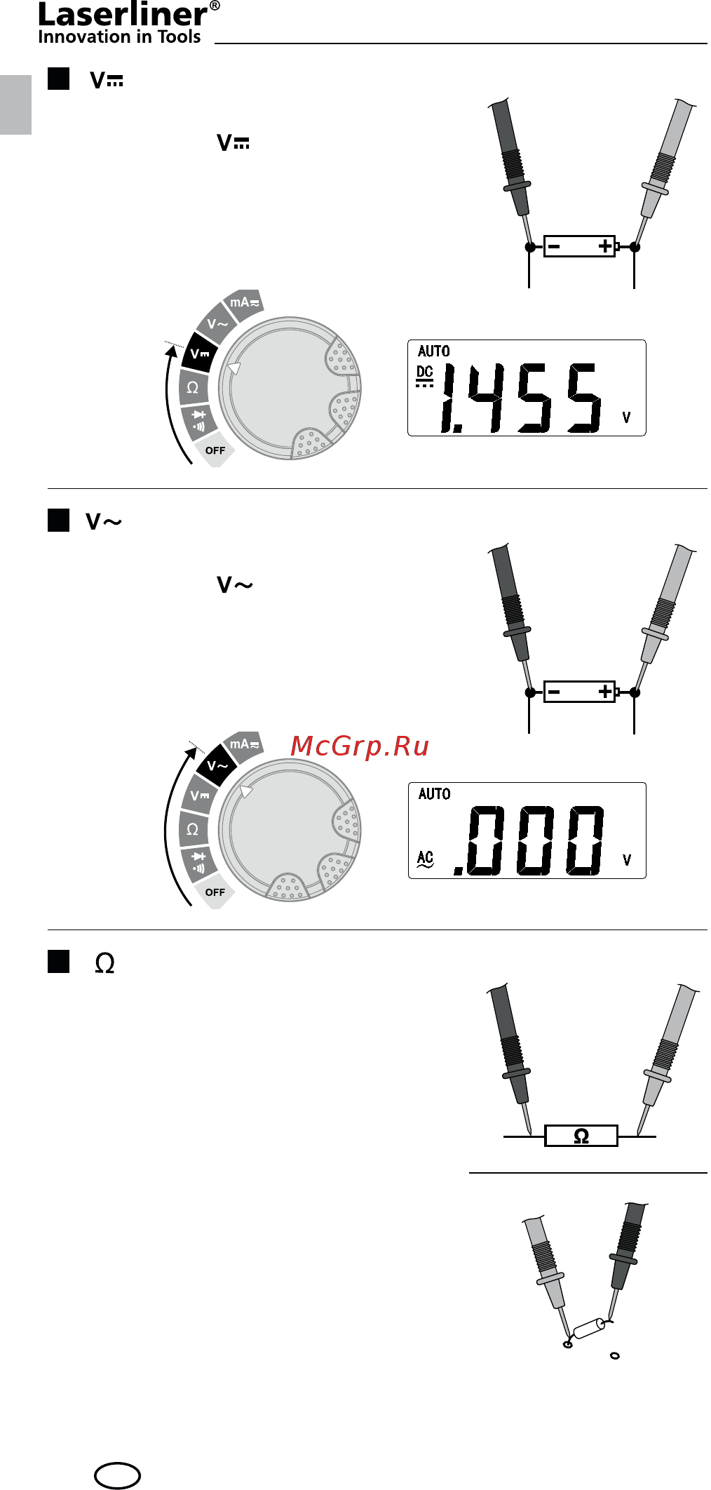 Laserliner MultiMeter-PocketBox Инструкция по эксплуатации онлайн [6/180] 479356