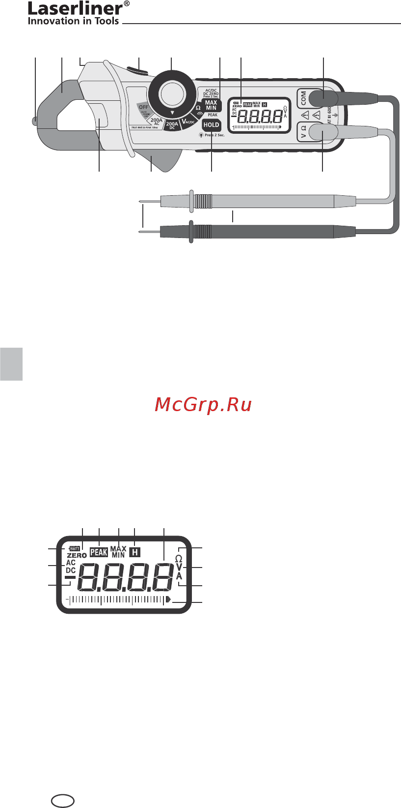 Laserliner ClampMeter XP [14/72] 4 5 6 7 8 1