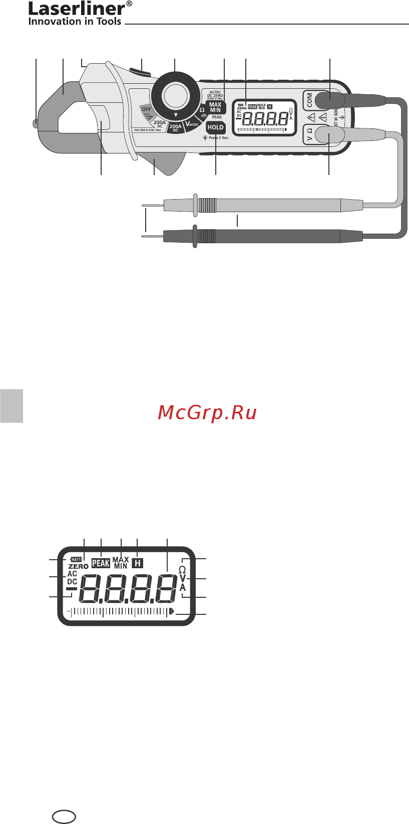 Laserliner ClampMeter XP [24/72] 4 5 6 7 8 1