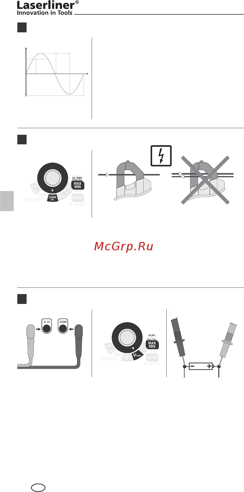 Laserliner ClampMeter XP Инструкция по эксплуатации онлайн [6/72] 479358