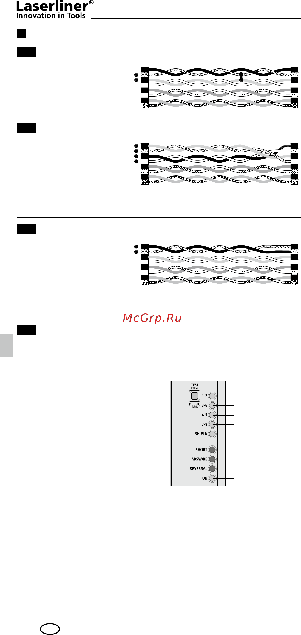 Laserliner LAN-Check 083.064A [4/76] Изменение полярности светодиод 8
