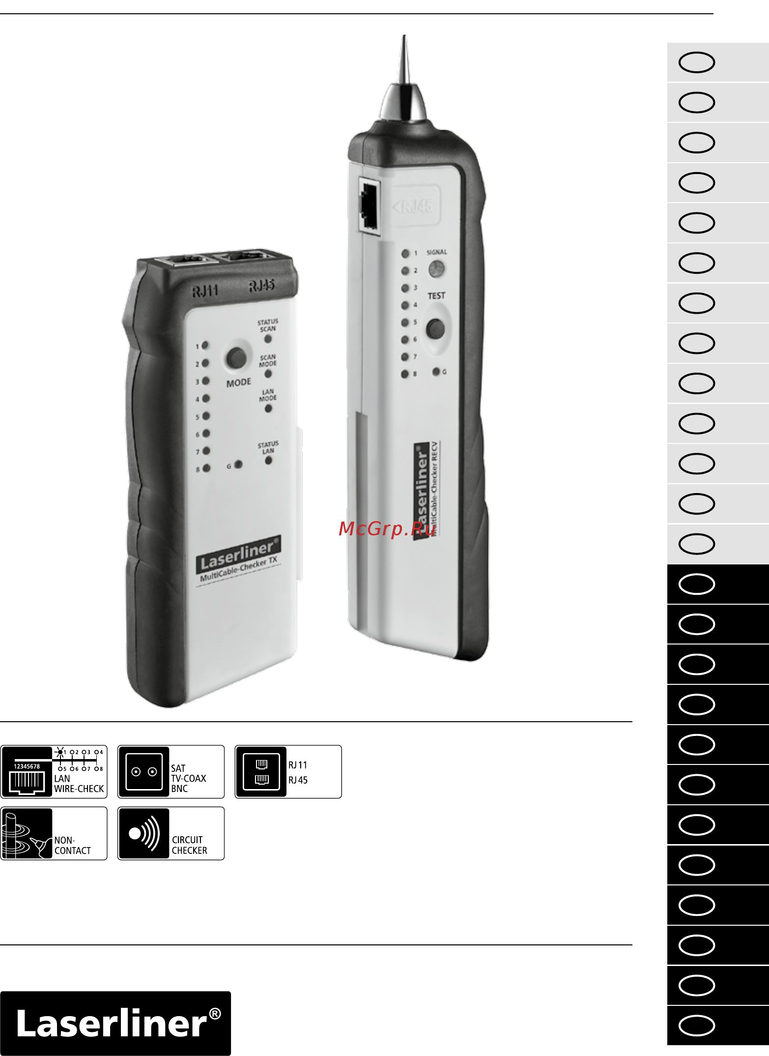 Laserliner MultiCable-Checker 083.062A Инструкция по эксплуатации онлайн