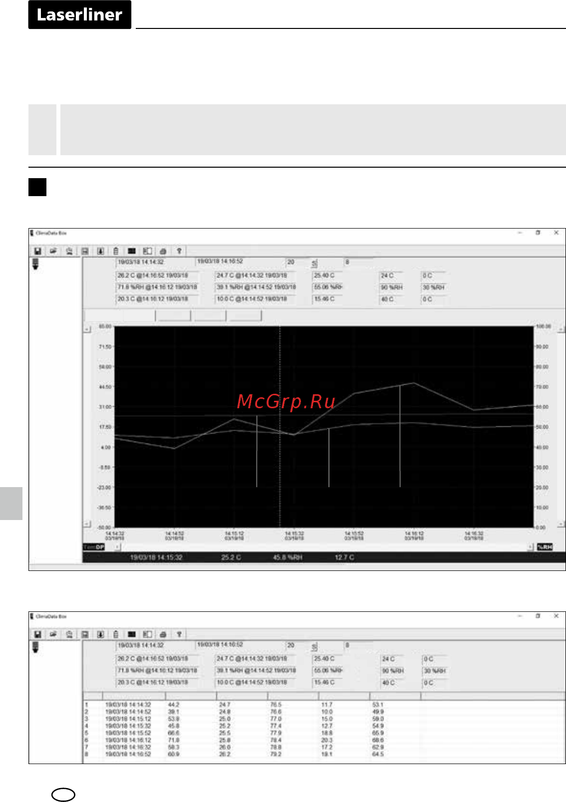 Laserliner ClimaData-Box 082.031A [20/68] Анализ измеренных значений