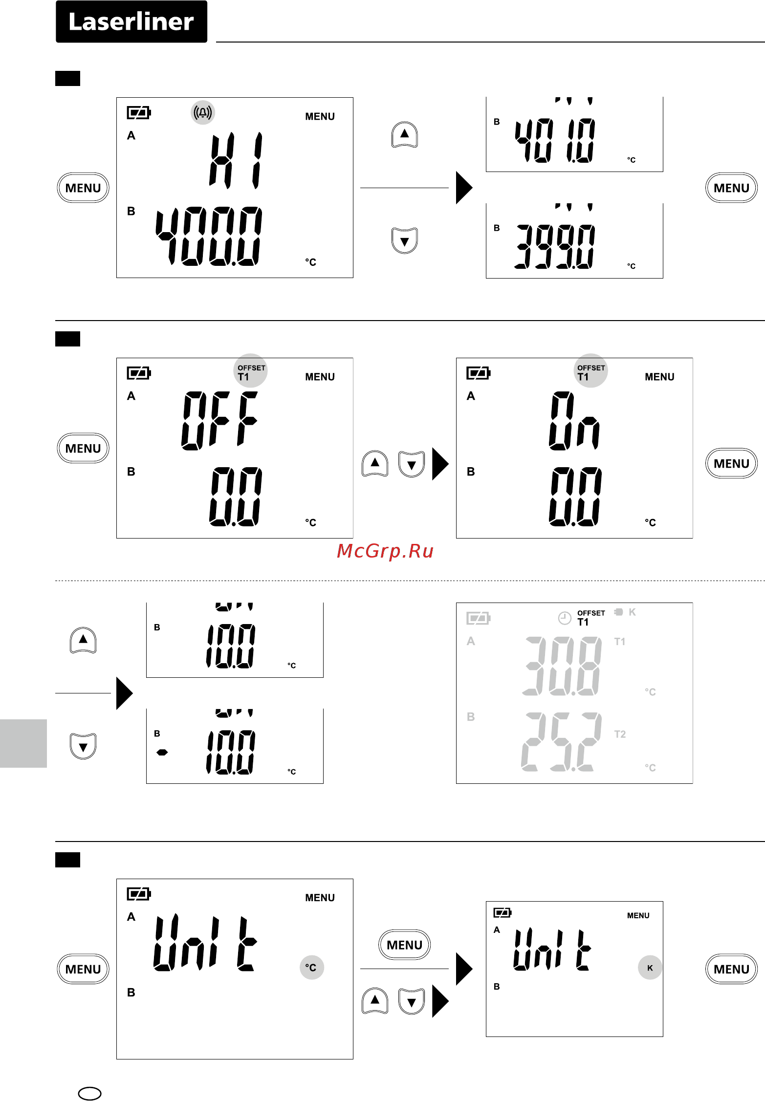 Laserliner ThermoMaster Plus 082.036A [68/72] Аварийный сигнал датчика температуры hi