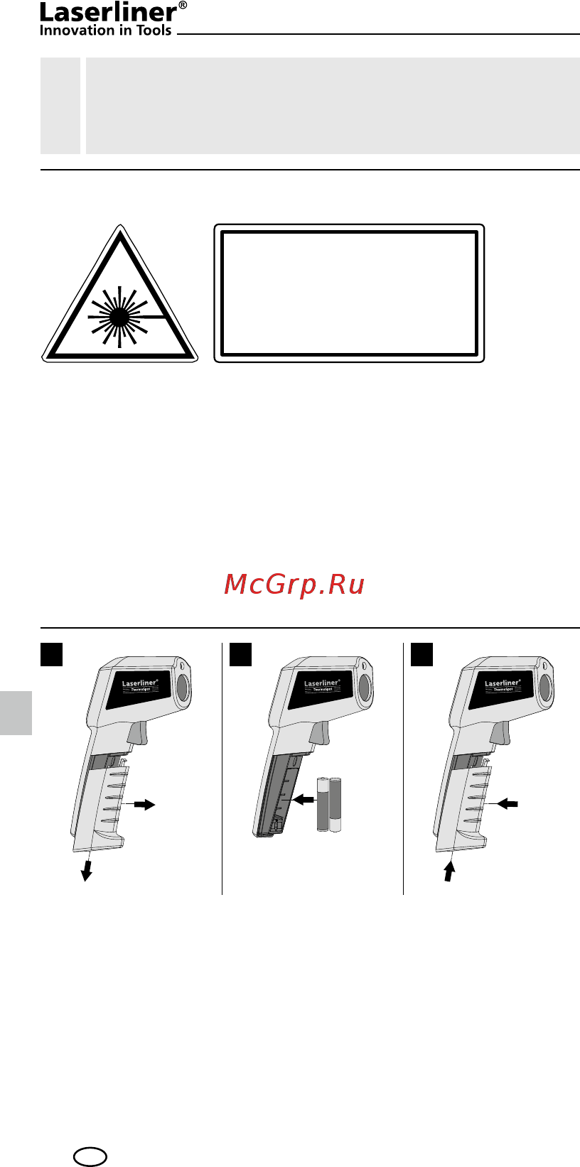 Laserliner ThermoSpot Laser 082.040A Инструкция по эксплуатации онлайн [10/52] 479384