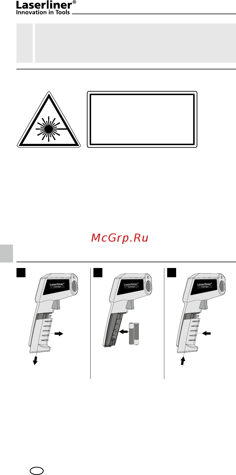 Laserliner ThermoSpot Laser 082.040A Инструкция по эксплуатации онлайн [2/52] 479384