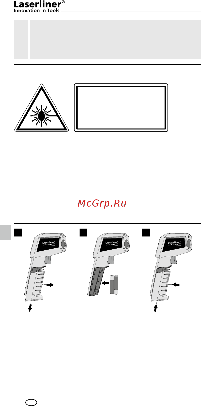 Laserliner ThermoSpot Laser 082.040A Инструкция по эксплуатации онлайн [6/52] 479384