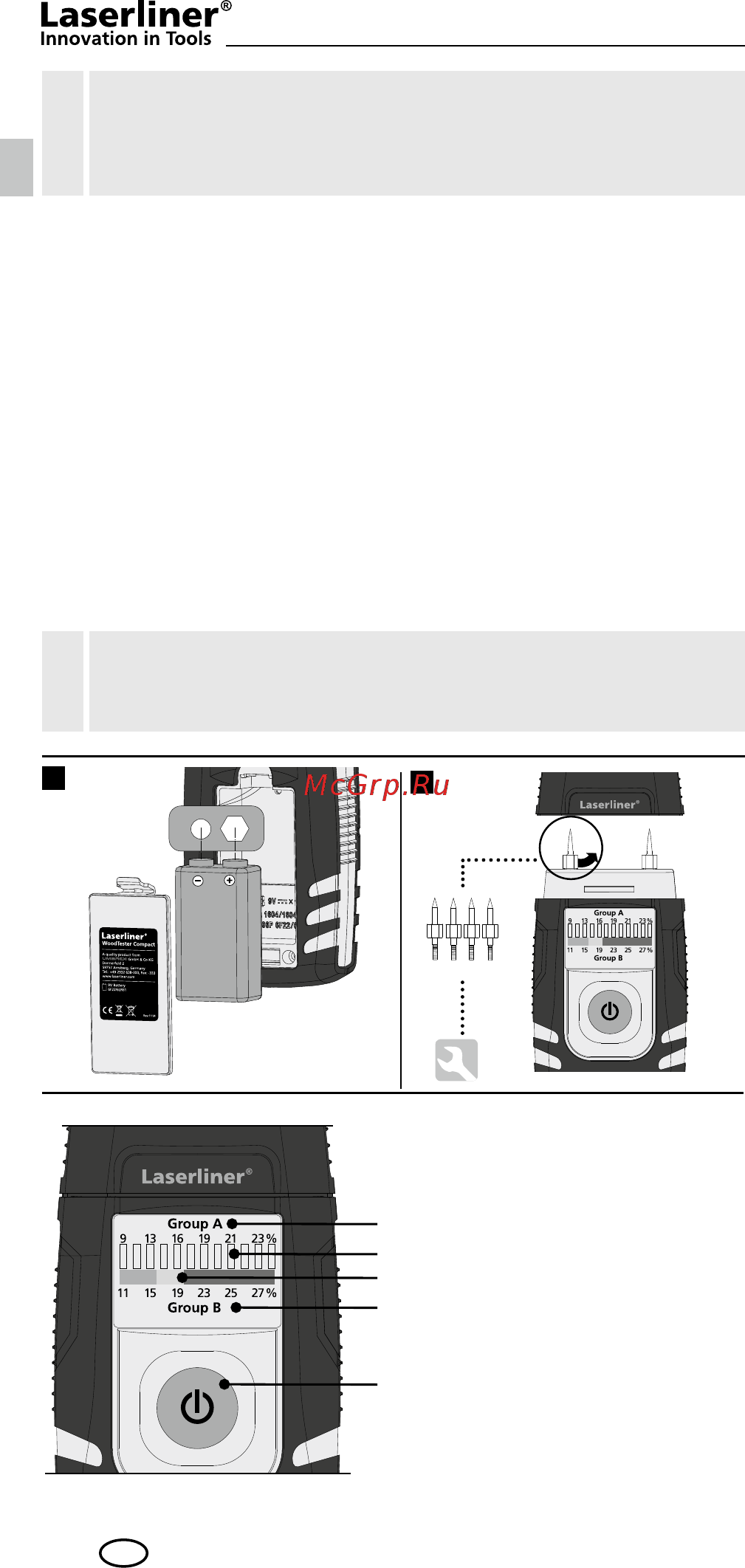 Laserliner WoodTester Compact 082.004A Инструкция по эксплуатации онлайн [6/100] 479394