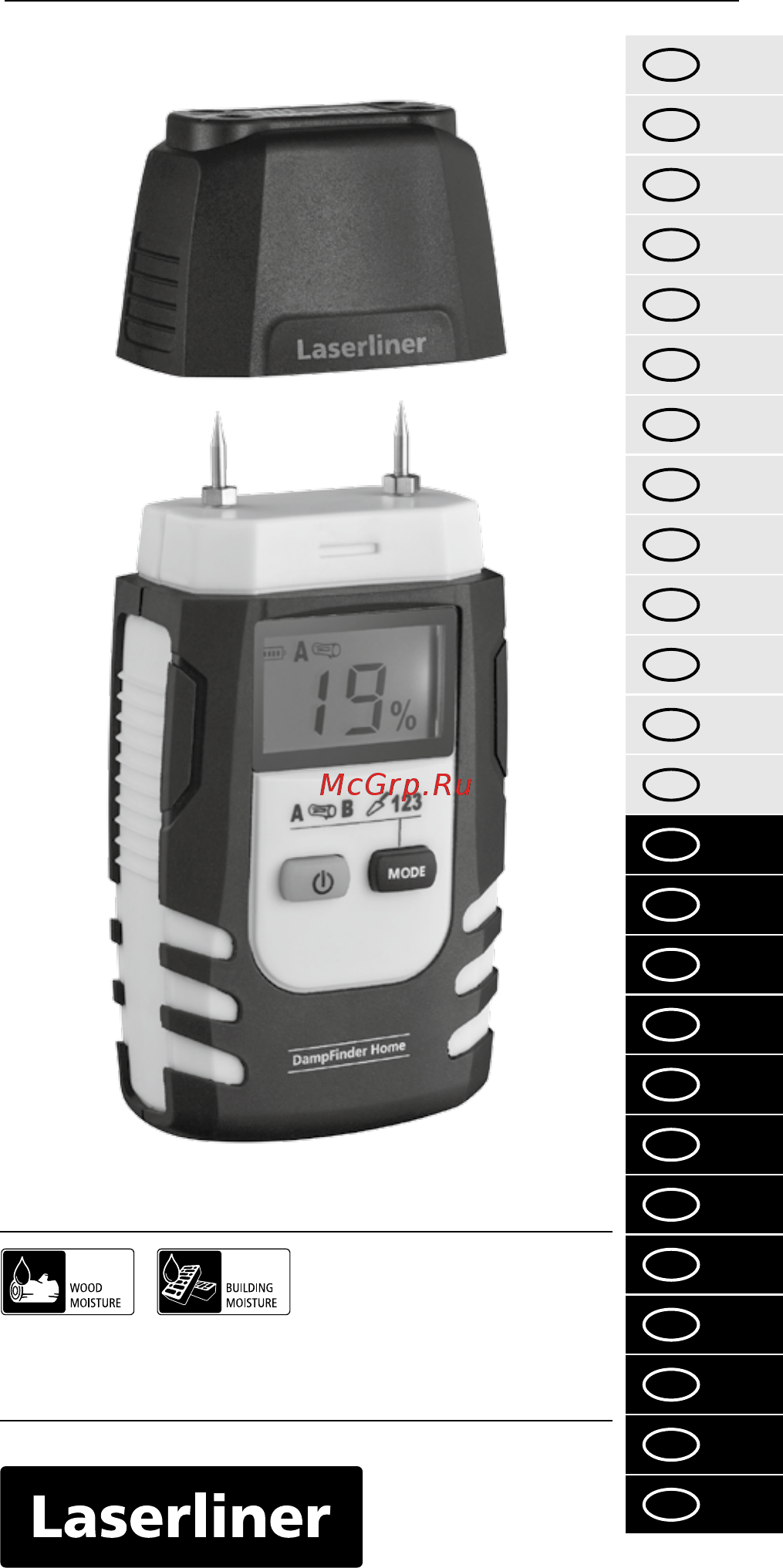 Laserliner DampFinder Home 082.013A Инструкция по эксплуатации онлайн