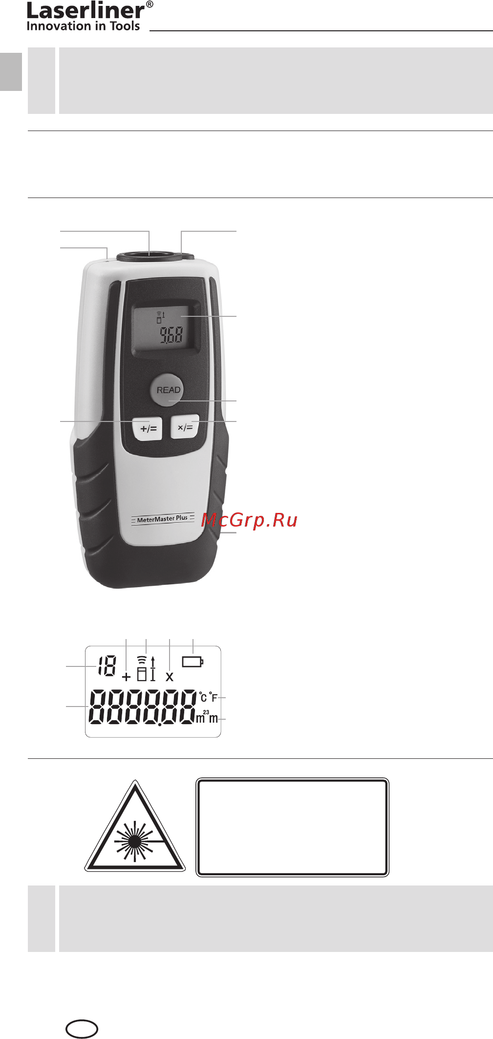 Laserliner MeterMasterPlus (0,6 - 13 м) [4/100] Ultraschall entfernungsmesser zum messen von längen flächen und volumen im innenbereich