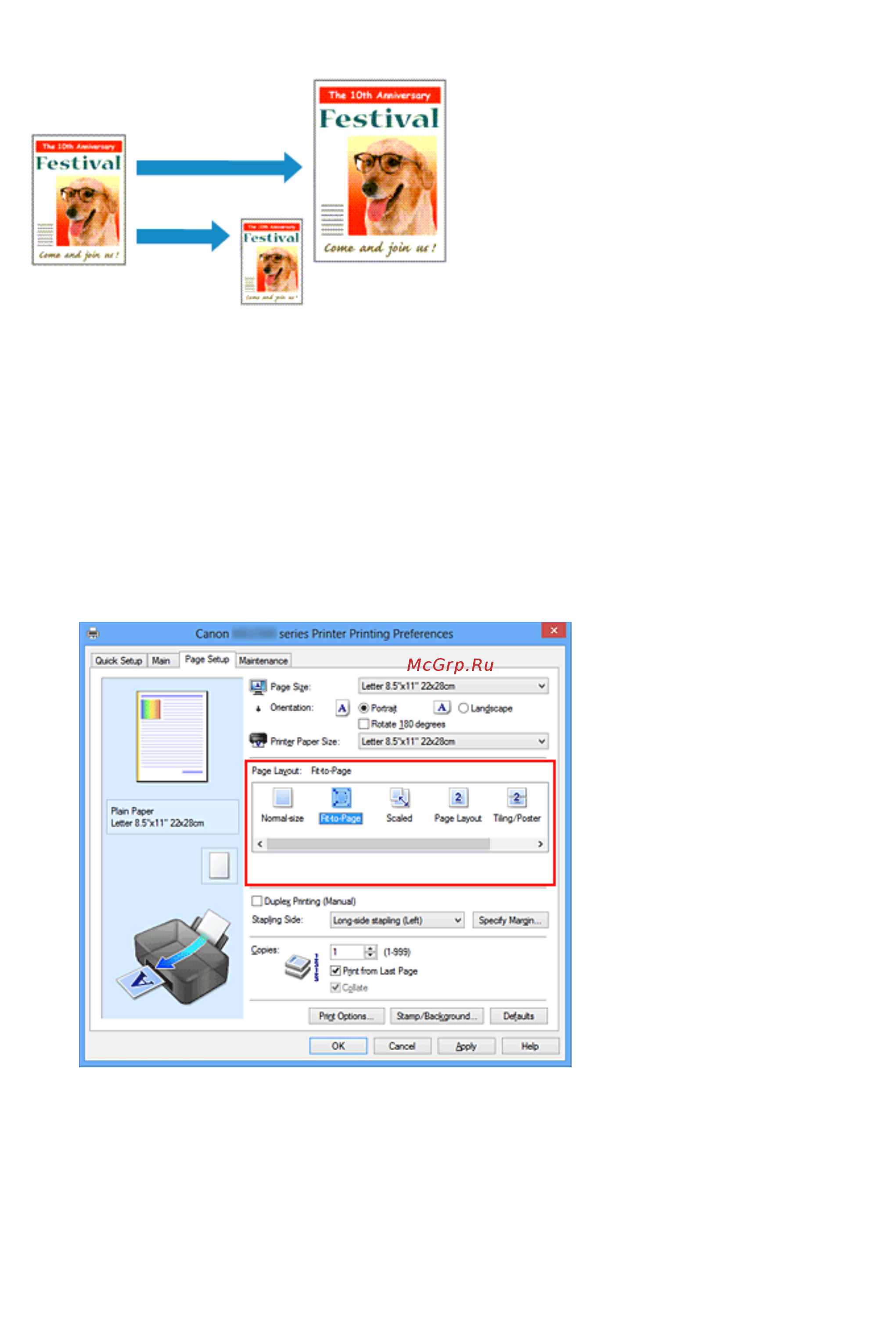 Canon PIXMA  MG2545 [278/638] Выберите размер бумаги для документа