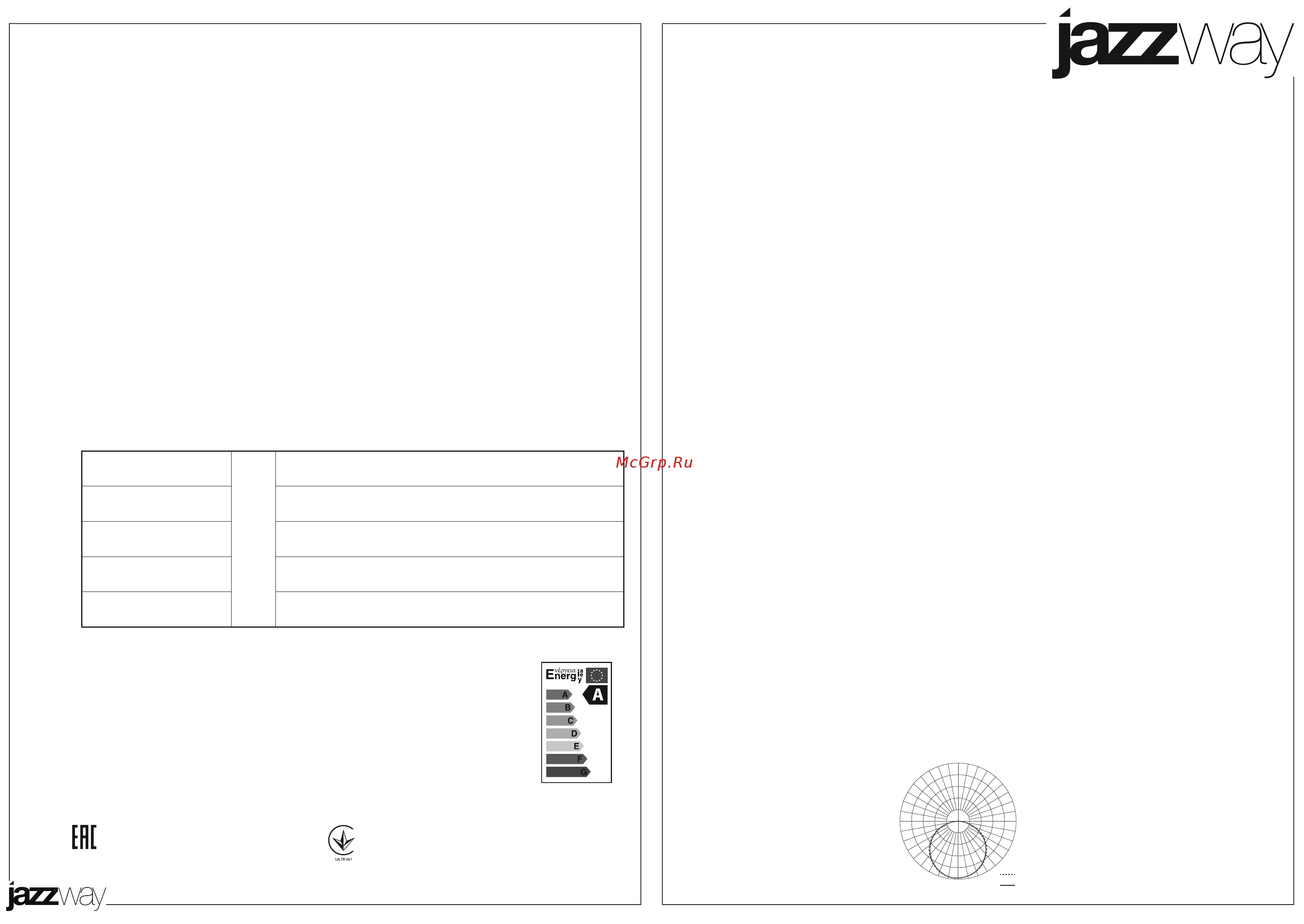 JazzWay PPB DIAMOND DIM 60W 3000K-6500K IP20 Инструкция по эксплуатации онлайн