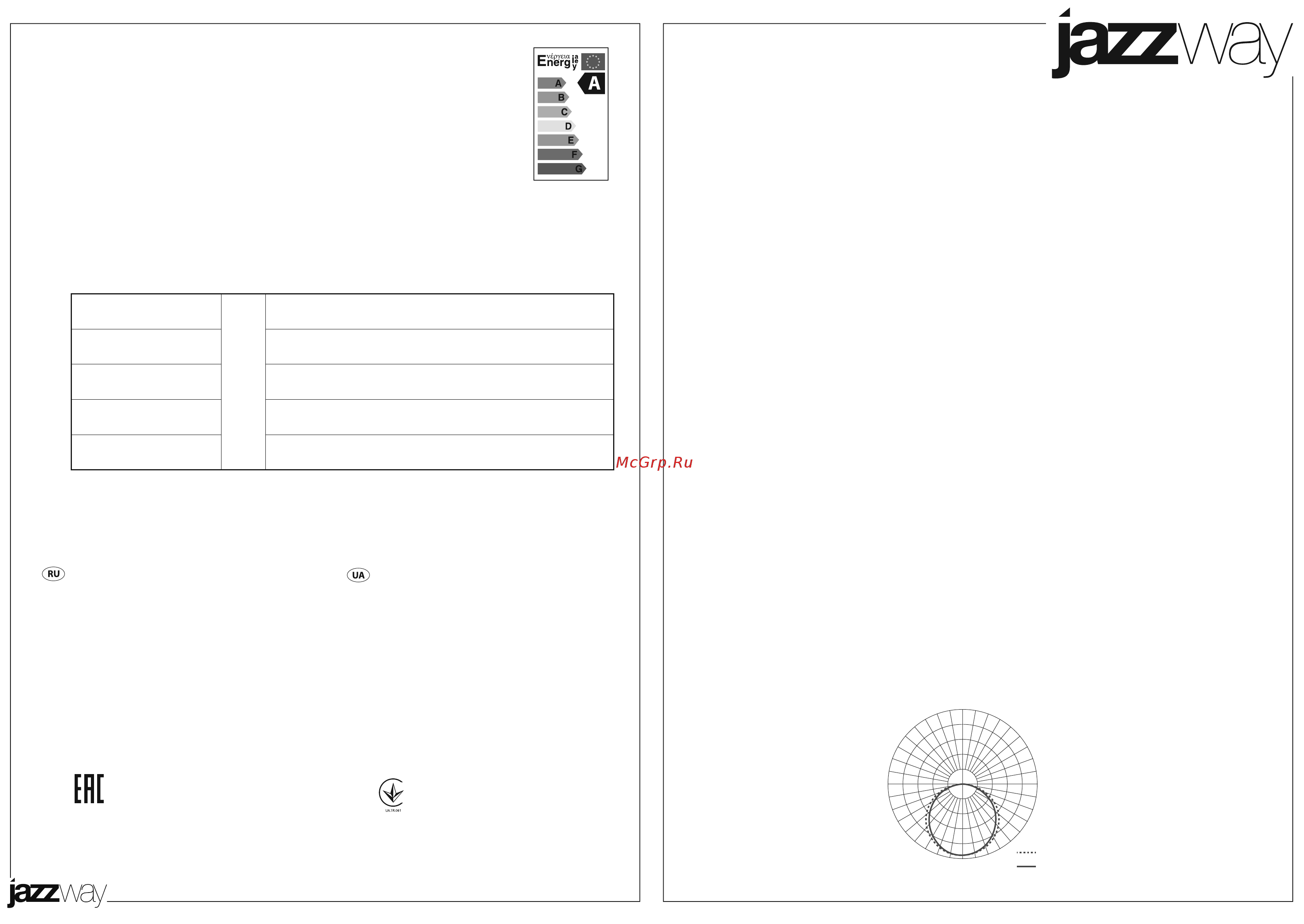 JazzWay PPB OPAL 80W 4000K IP20 Инструкция по эксплуатации онлайн