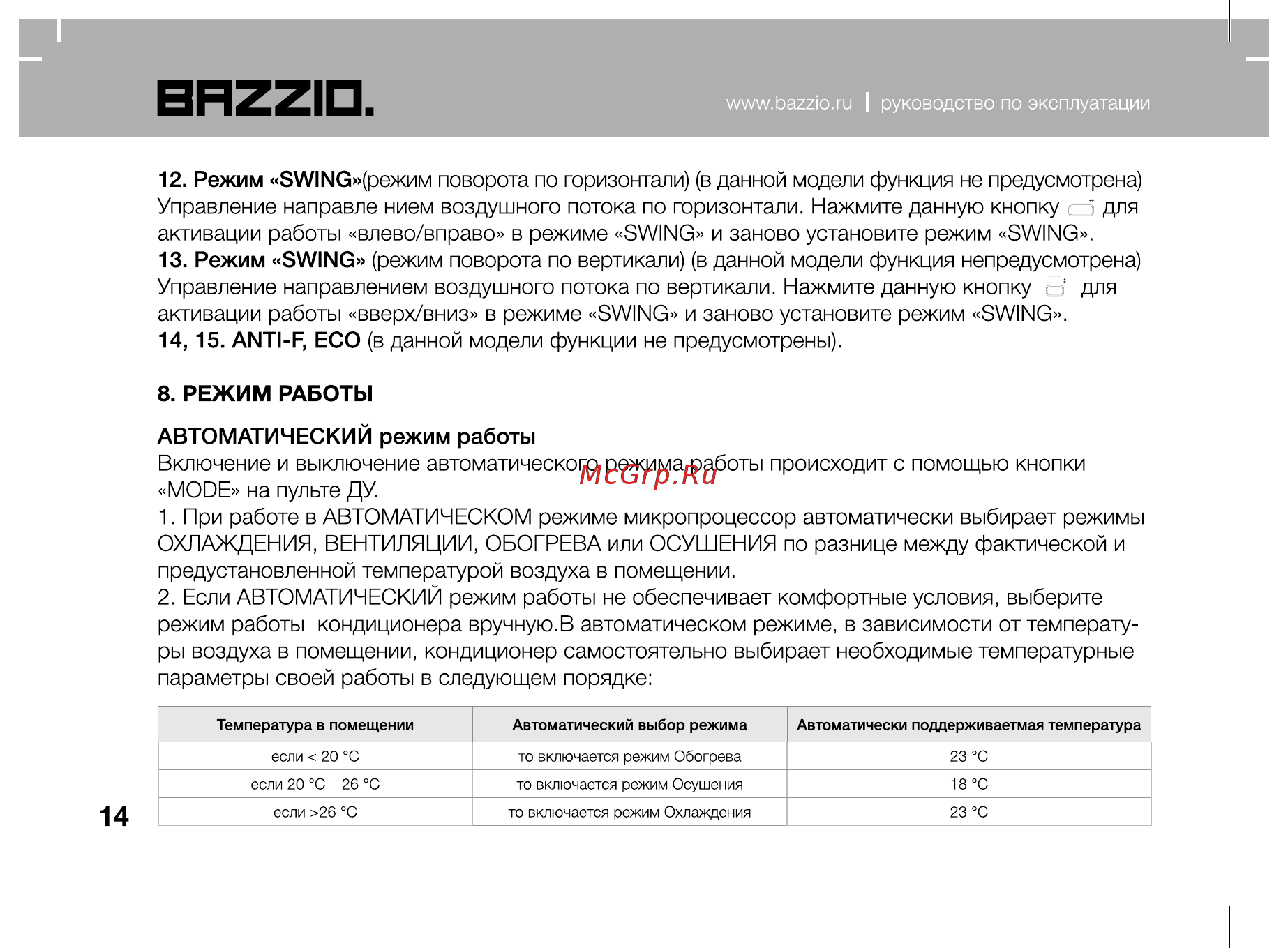 Bazzio ABZ KM2 07H [14/28] Set temperature c