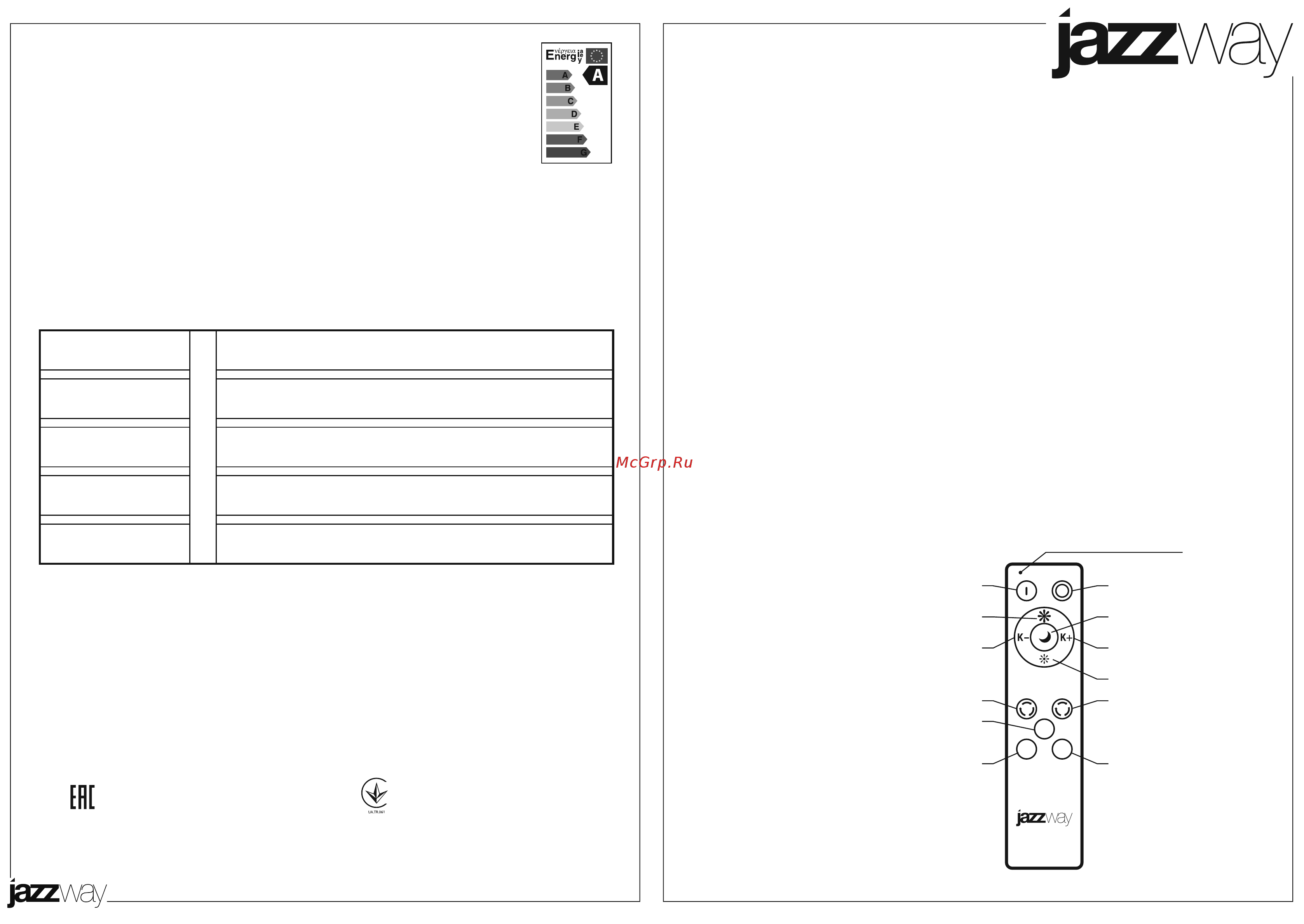 JazzWay PPB Onyx-03 72w 3000K-6500K DIM IP40 Инструкция по эксплуатации онлайн