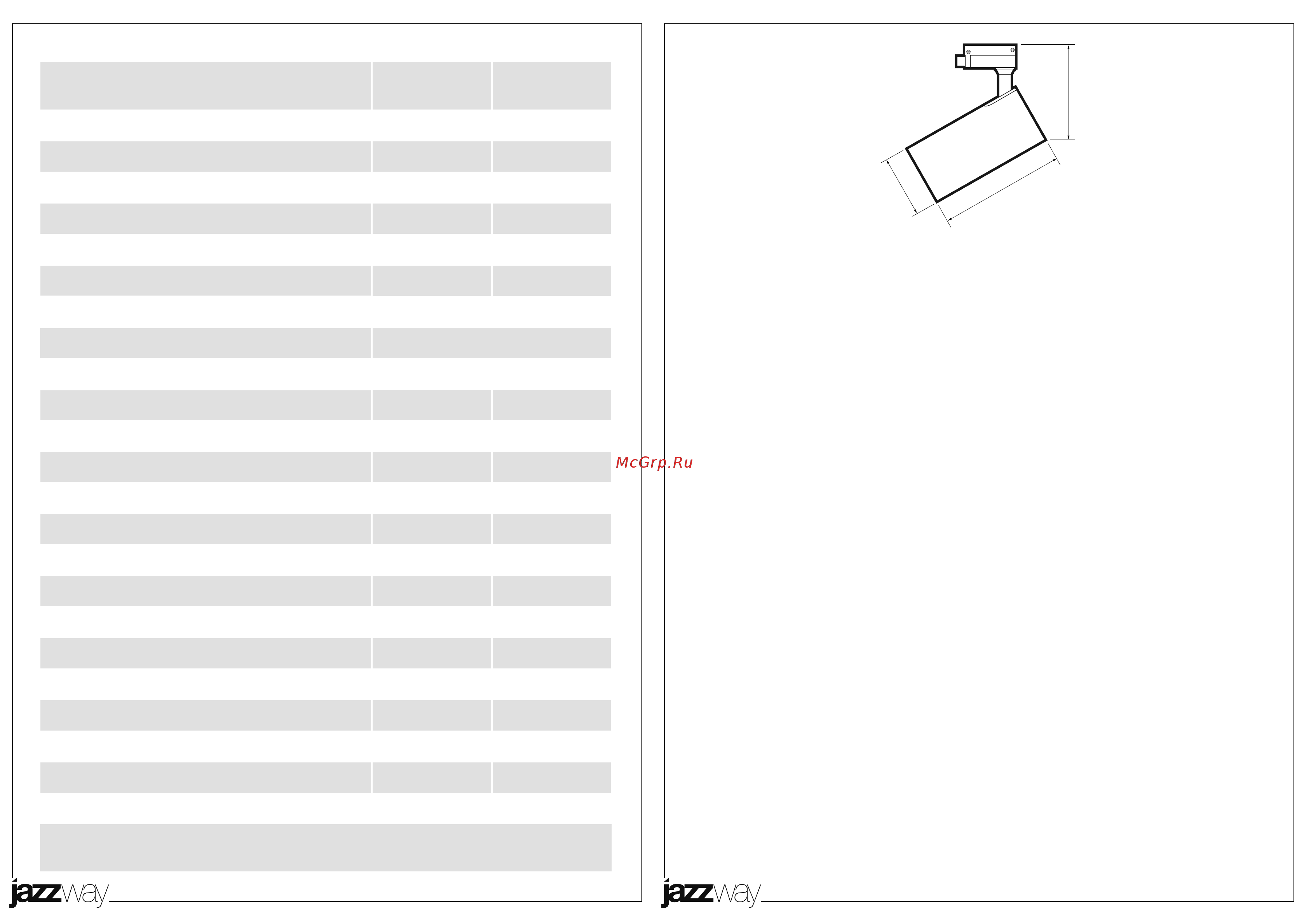 JazzWay PTR 0730 FOOD MEAT 30w 24° BL IP40 [2/2] Технические характеристики