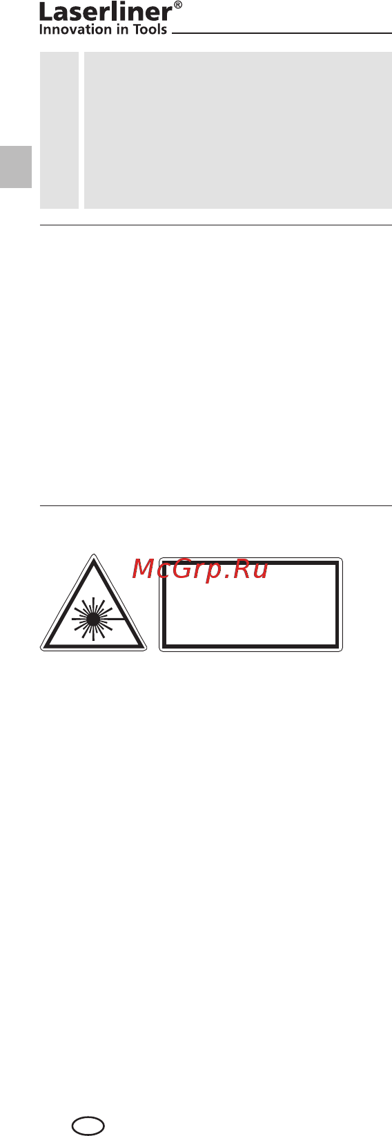 Laserliner HandyLaser Plus 025.04.00A [10/100] Algemene veiligheid