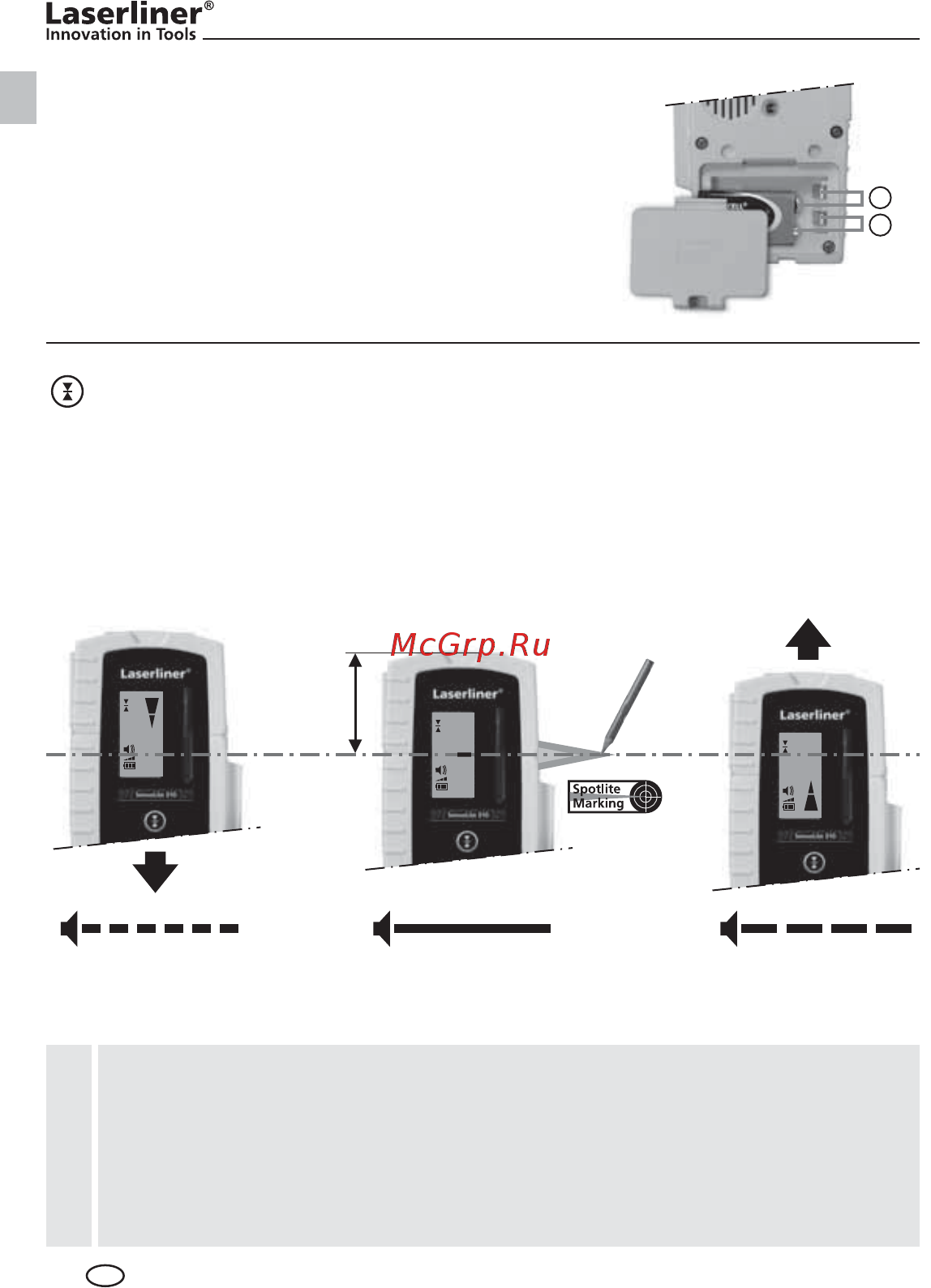Laserliner SensoLite 310 Set 028.71 [4/92] Arbeiten mit dem laserempfänger