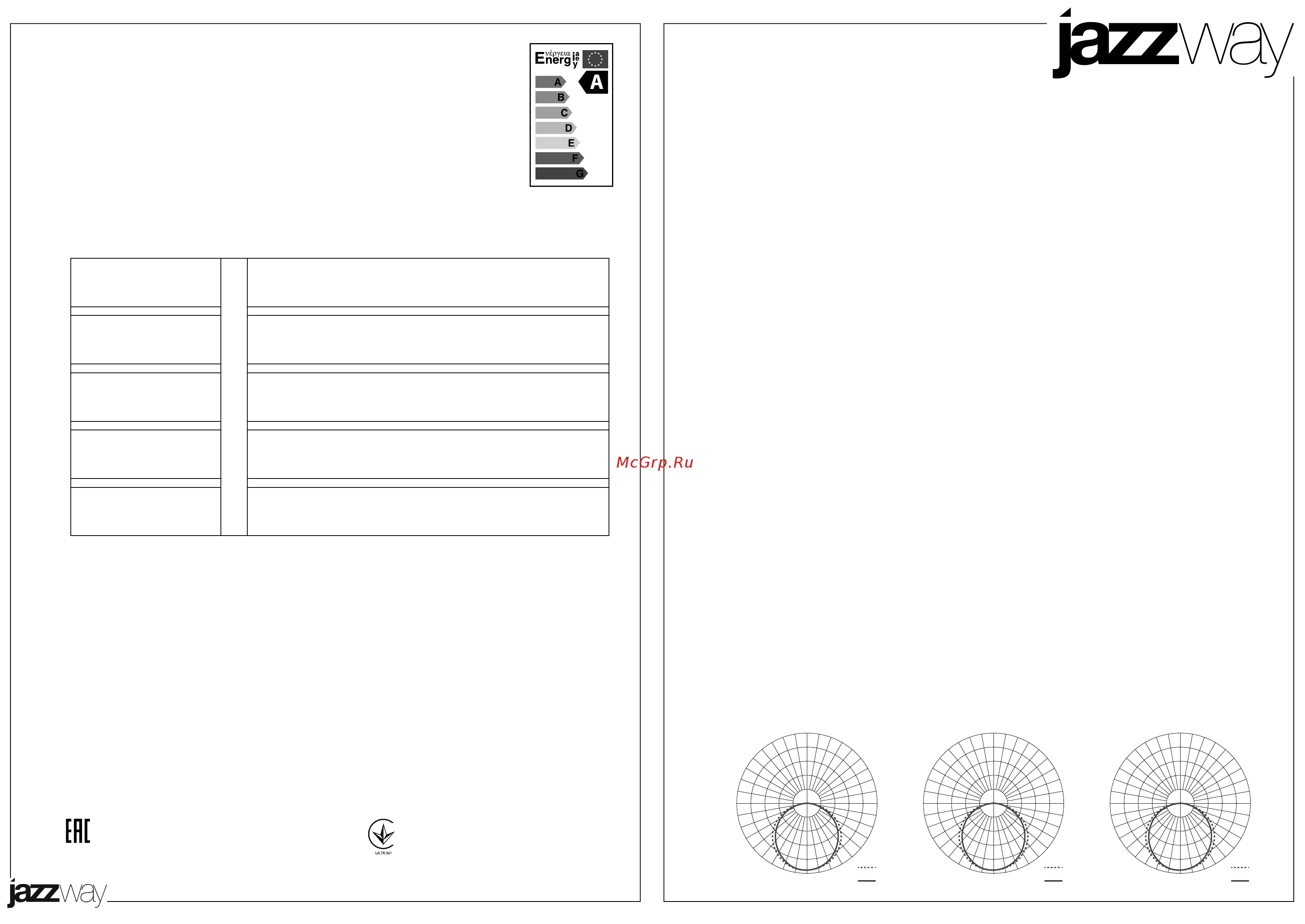JazzWay PWP-C4 1200 36w 6500K COMPACT Инструкция по эксплуатации онлайн