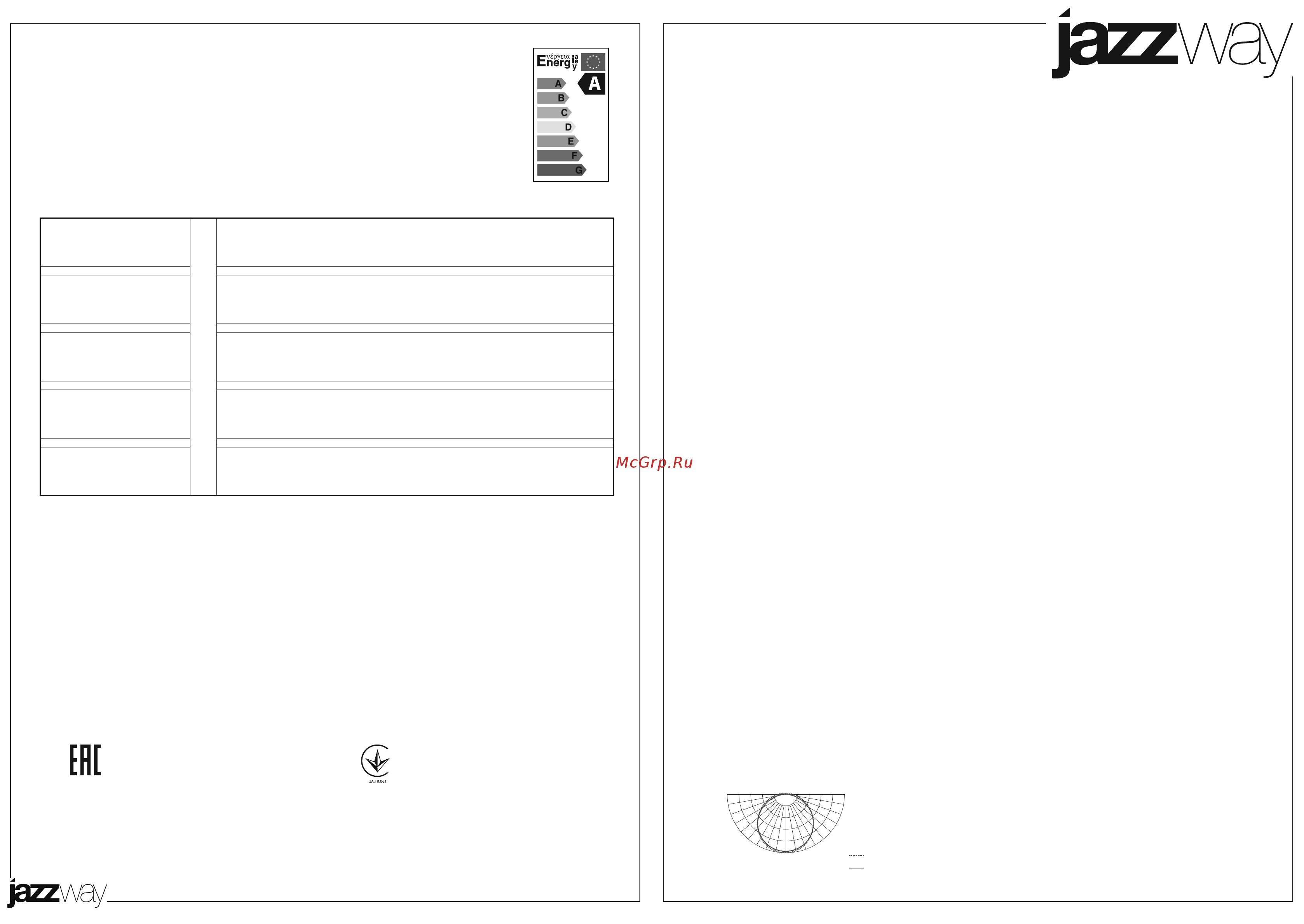 JazzWay PWP-C2 1200 40w 6500K IP65 COMPACT Инструкция по эксплуатации онлайн