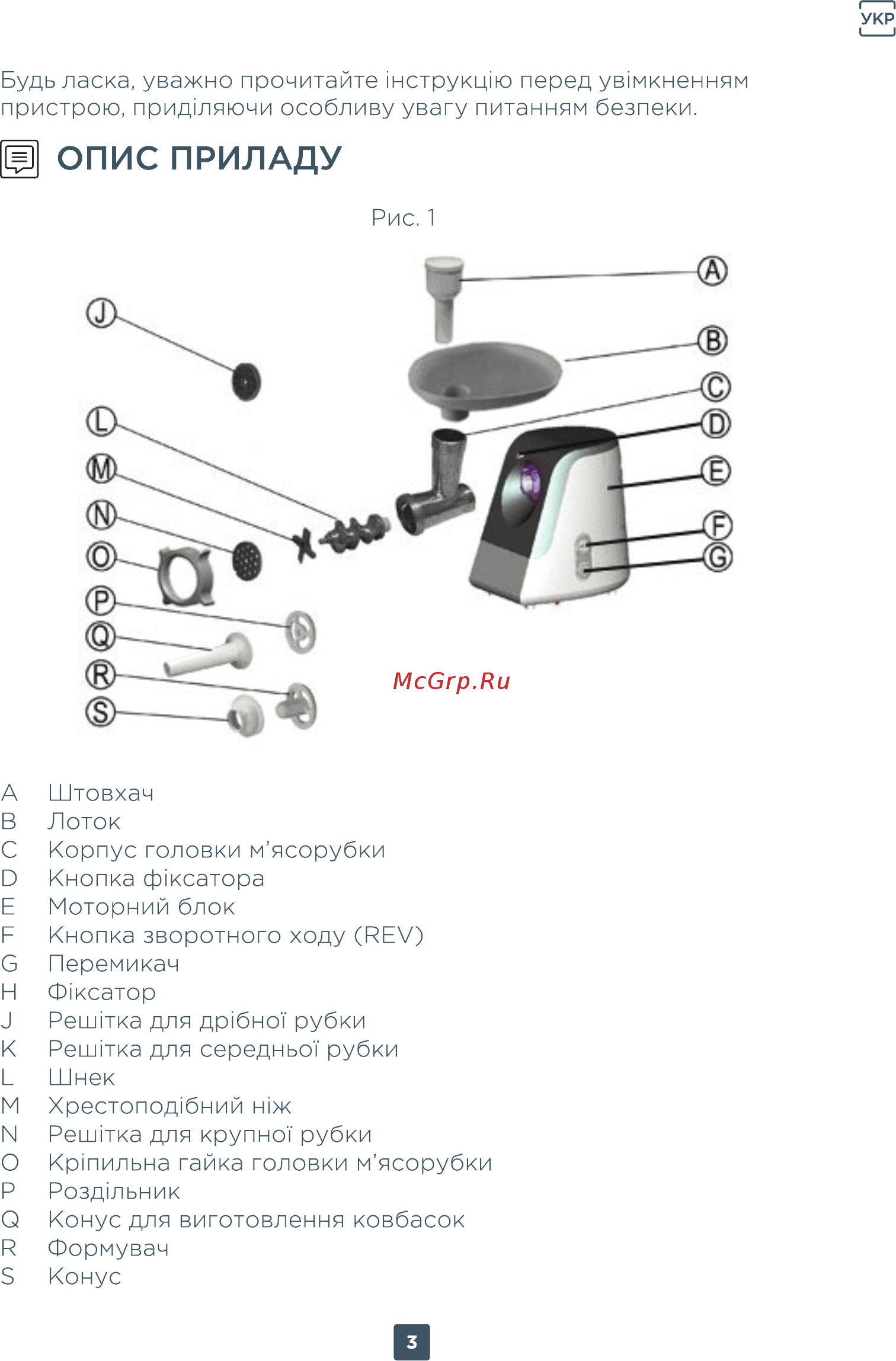 ERGO MFW 3550 A [3/22] Опис приладу