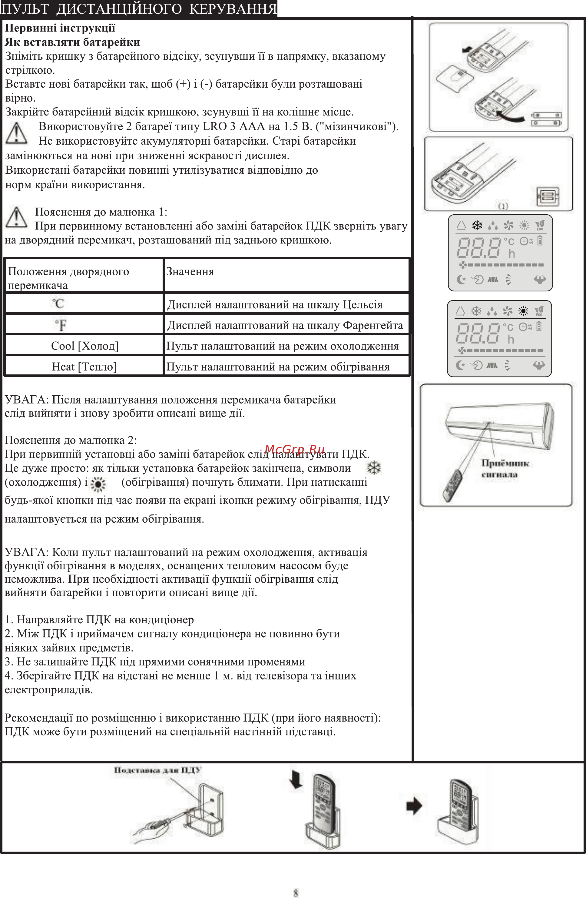 ERGO AC 1218 CHW [10/29] Первишп нструкцп як вставляти батарейки