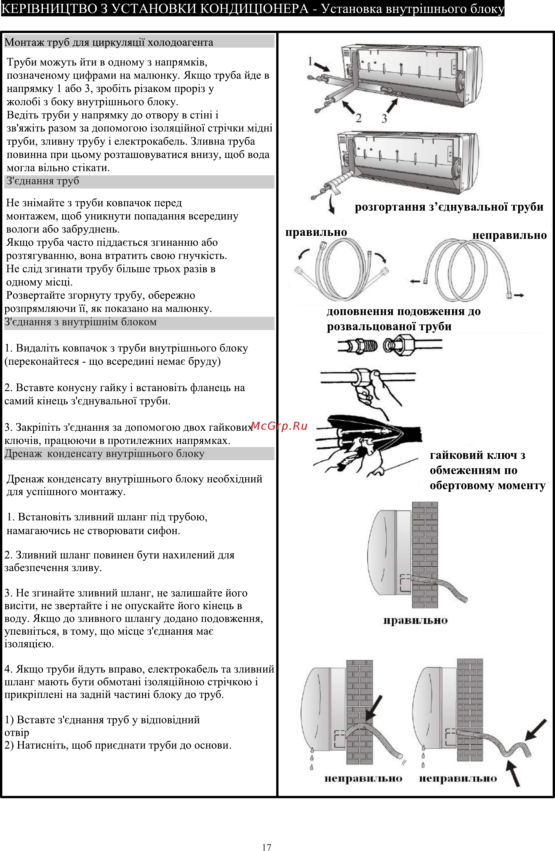 ERGO AC 1218 CHW [19/29] Кер1вництв0 3 установки кондицюнера установка внутршнього блок