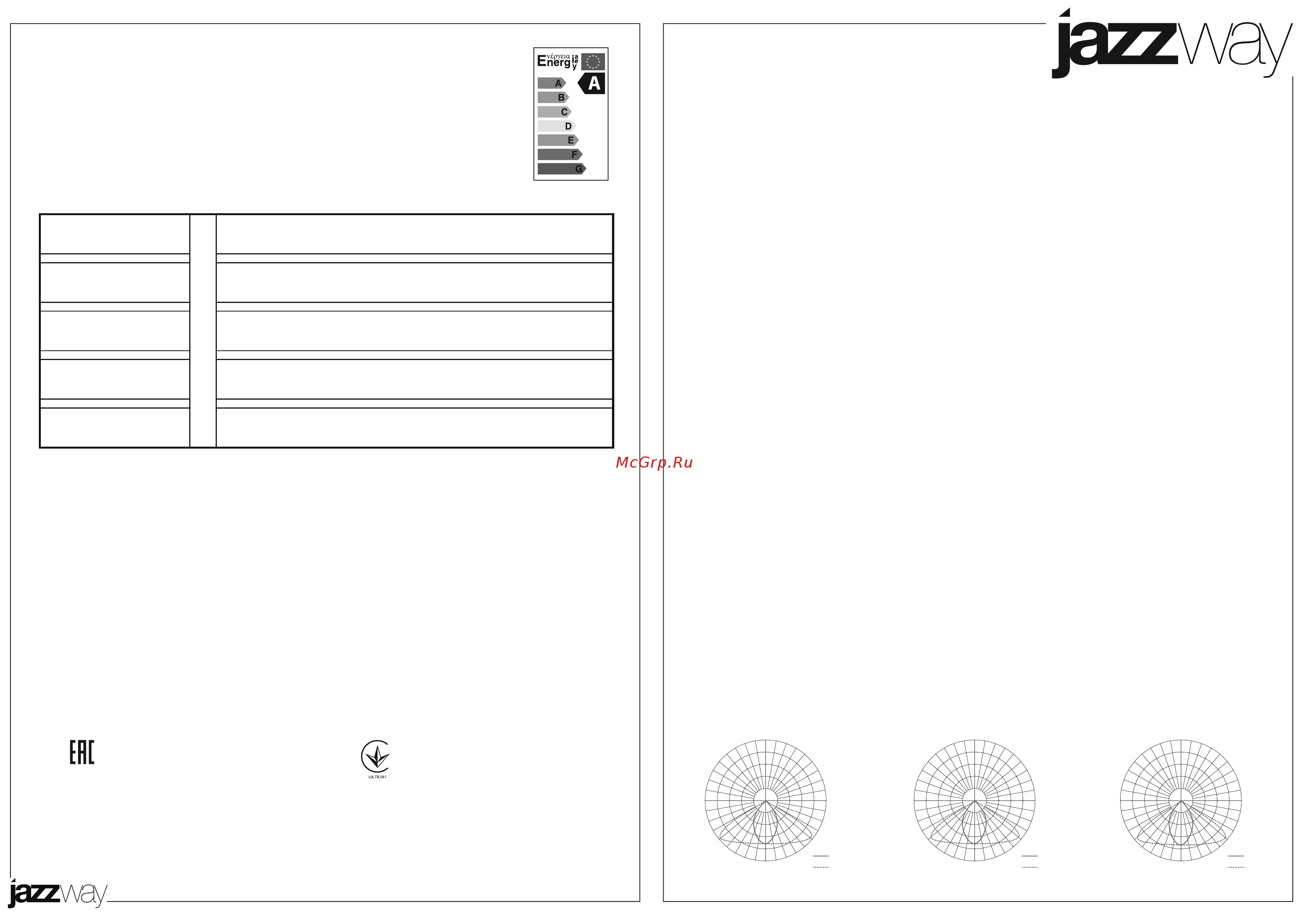 JazzWay PPI-01 100w 5000K IP65 new slim 230V/50Hz/E 5005495A Инструкция по эксплуатации онлайн