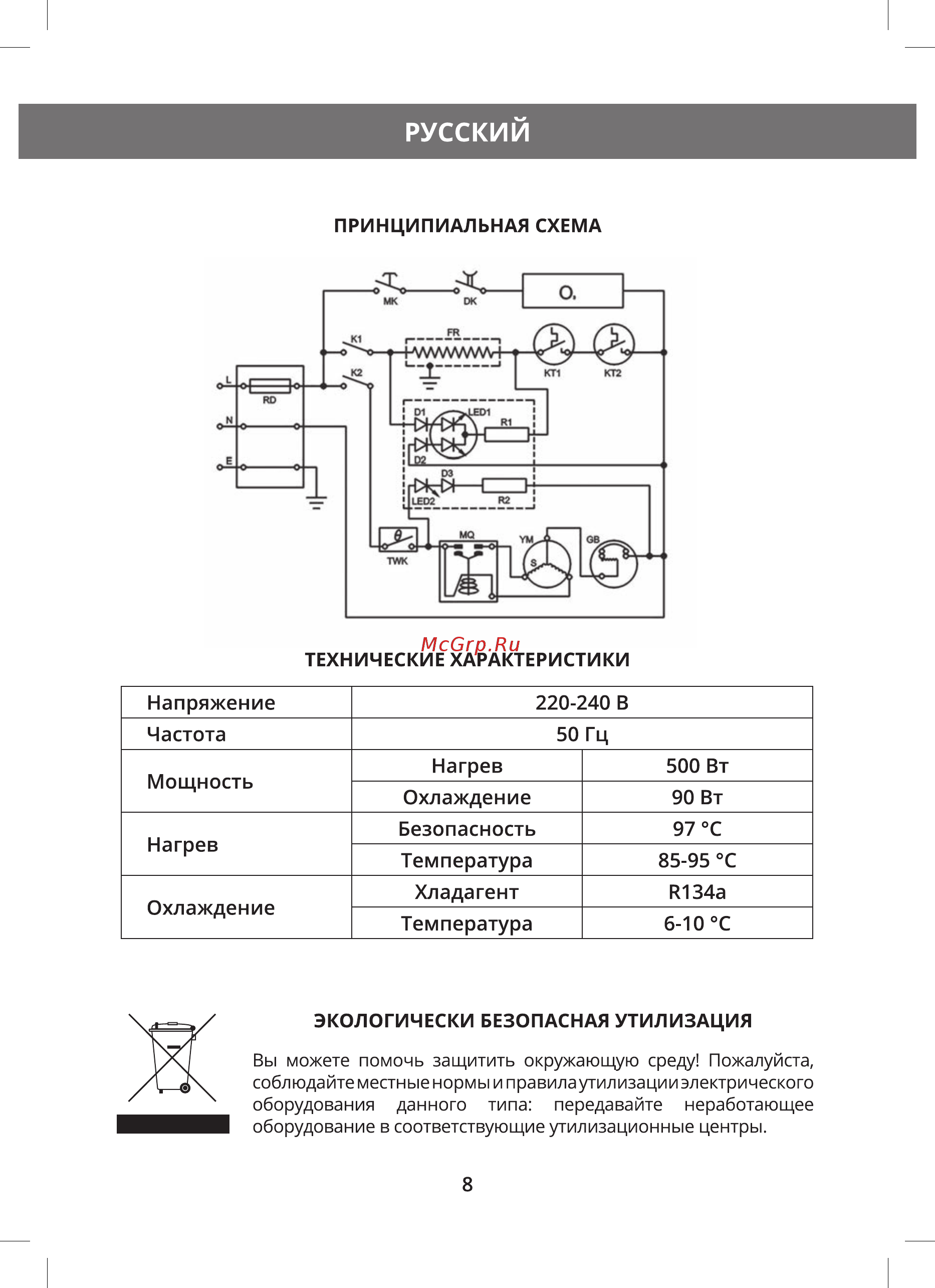 Hermes Technics HT-WD505M [10/24] Русский