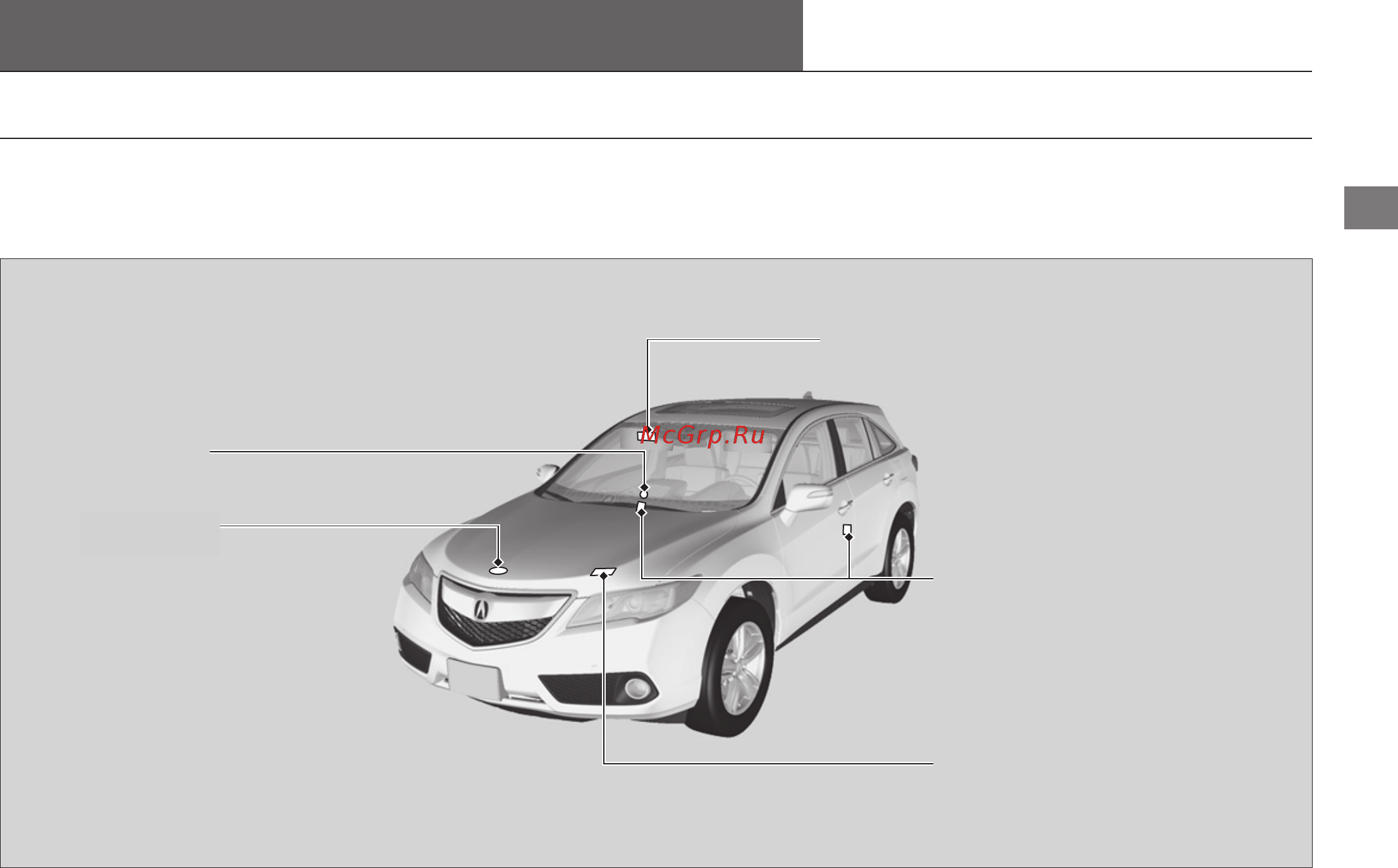 Acura RDX 2014 [73/368] Таблички с предупреждениями