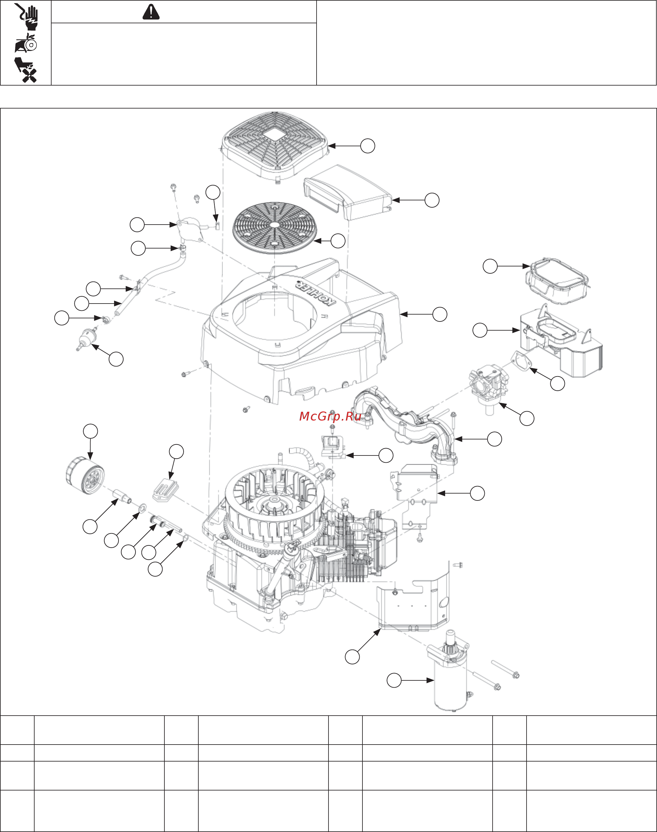 Kohler Courage SV810 [54/84] Disassembly inspection and service