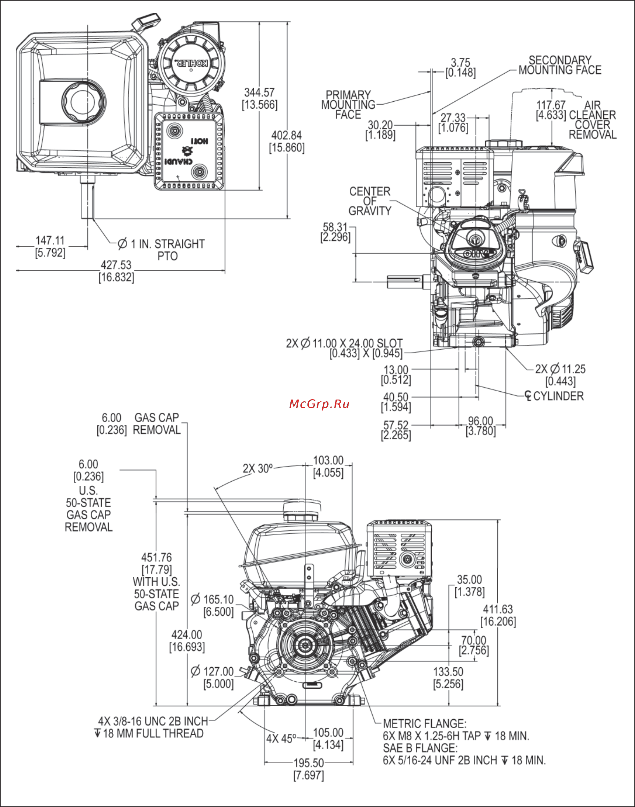 Kohler Command PRO CH270 [7/100] Speciﬁ cations