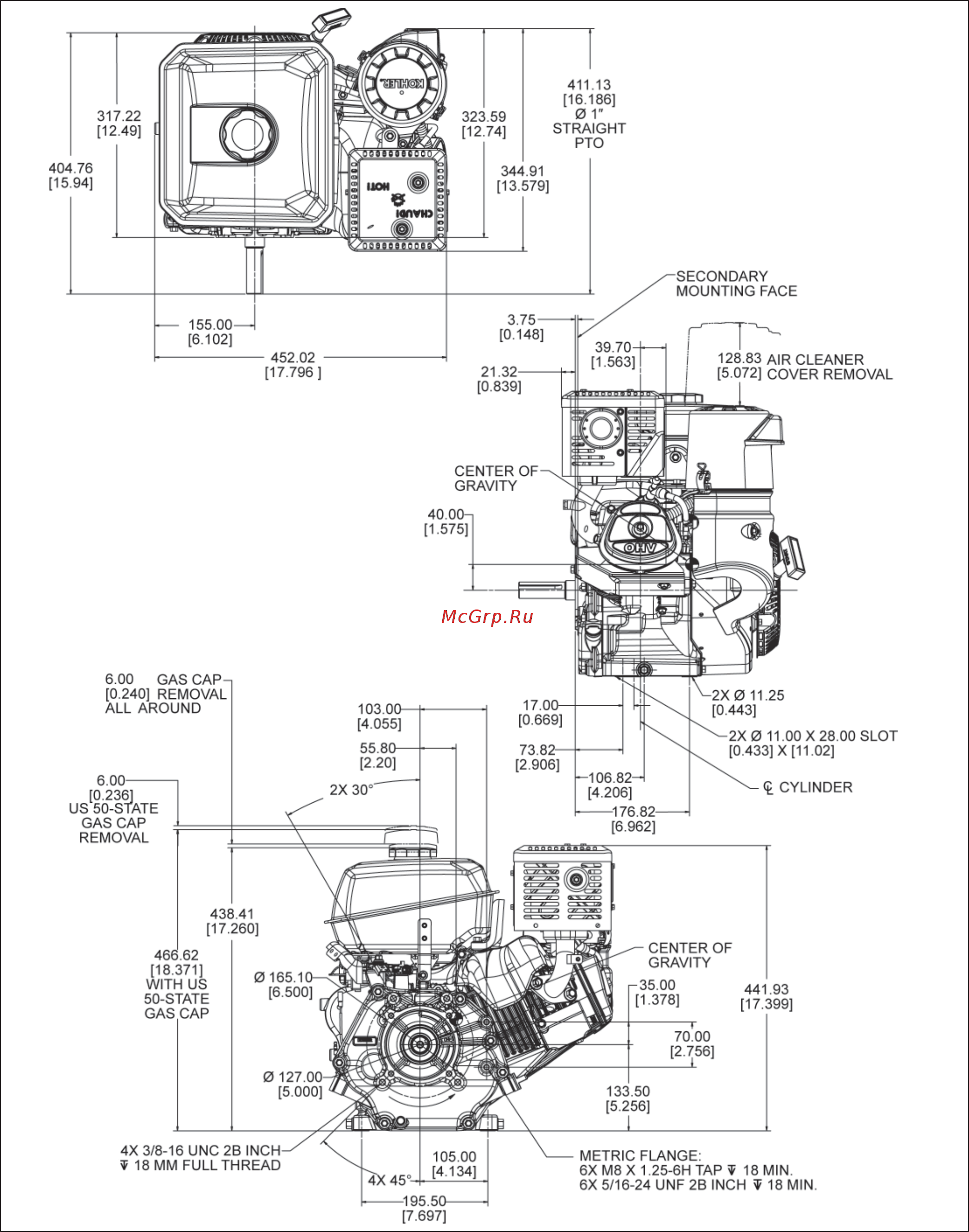 Kohler Command PRO CH270 [9/100] Speciﬁ cations