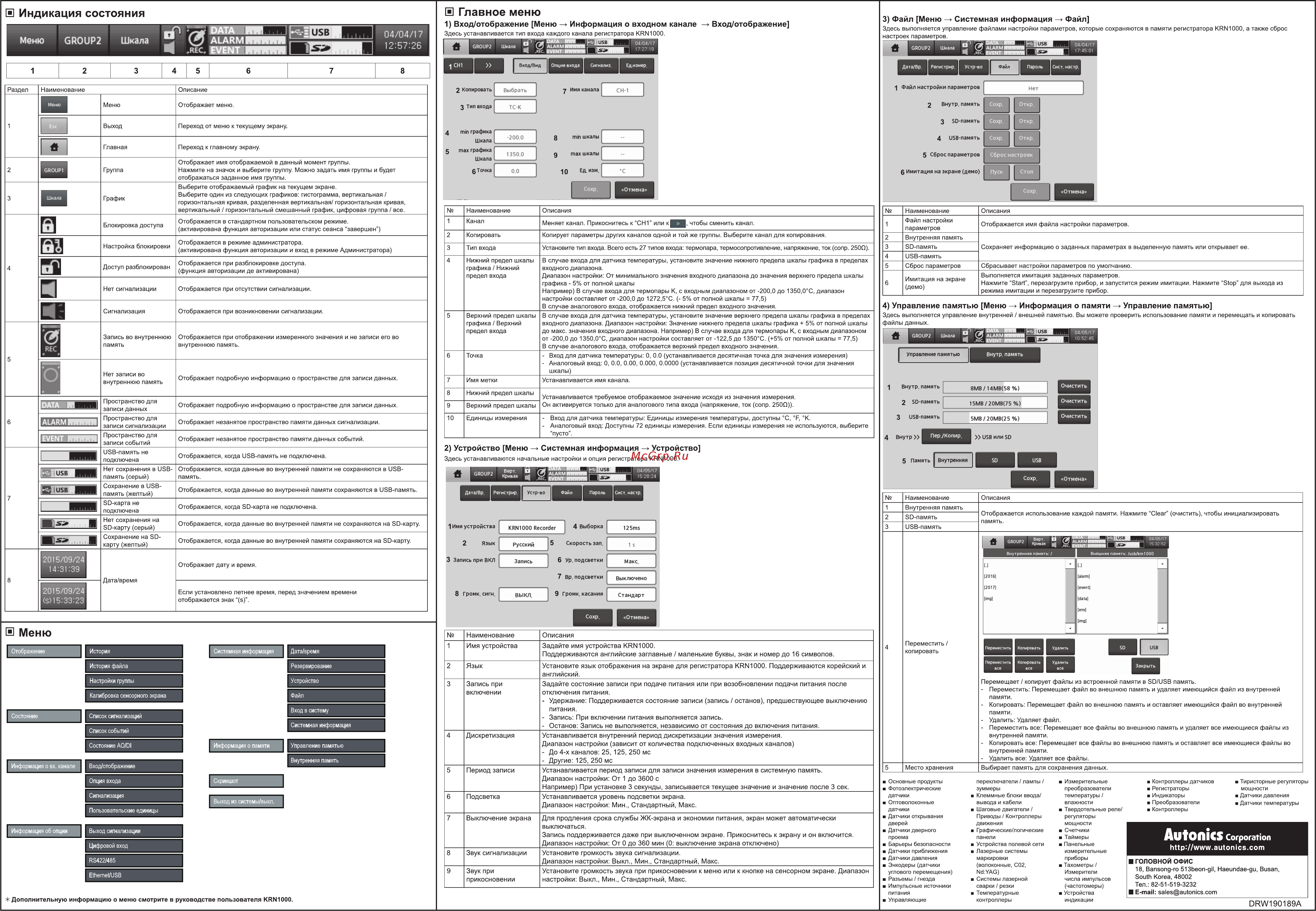 Autonics KRN1000-0811-0S Инструкция по эксплуатации онлайн [2/2] 482105