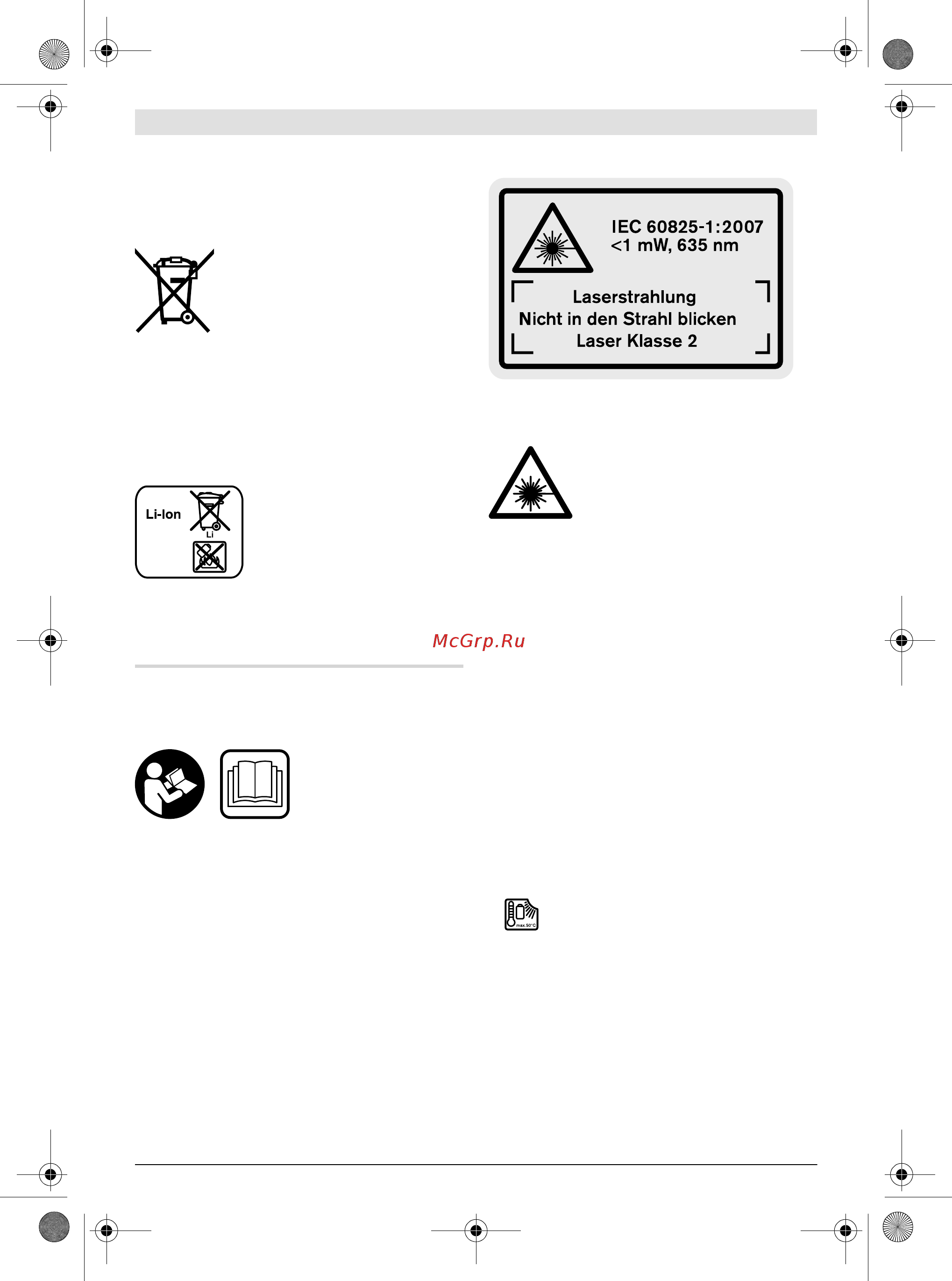 Bosch GLM 100 C 0.601.072.700 [310/370] Ohutusnõuded