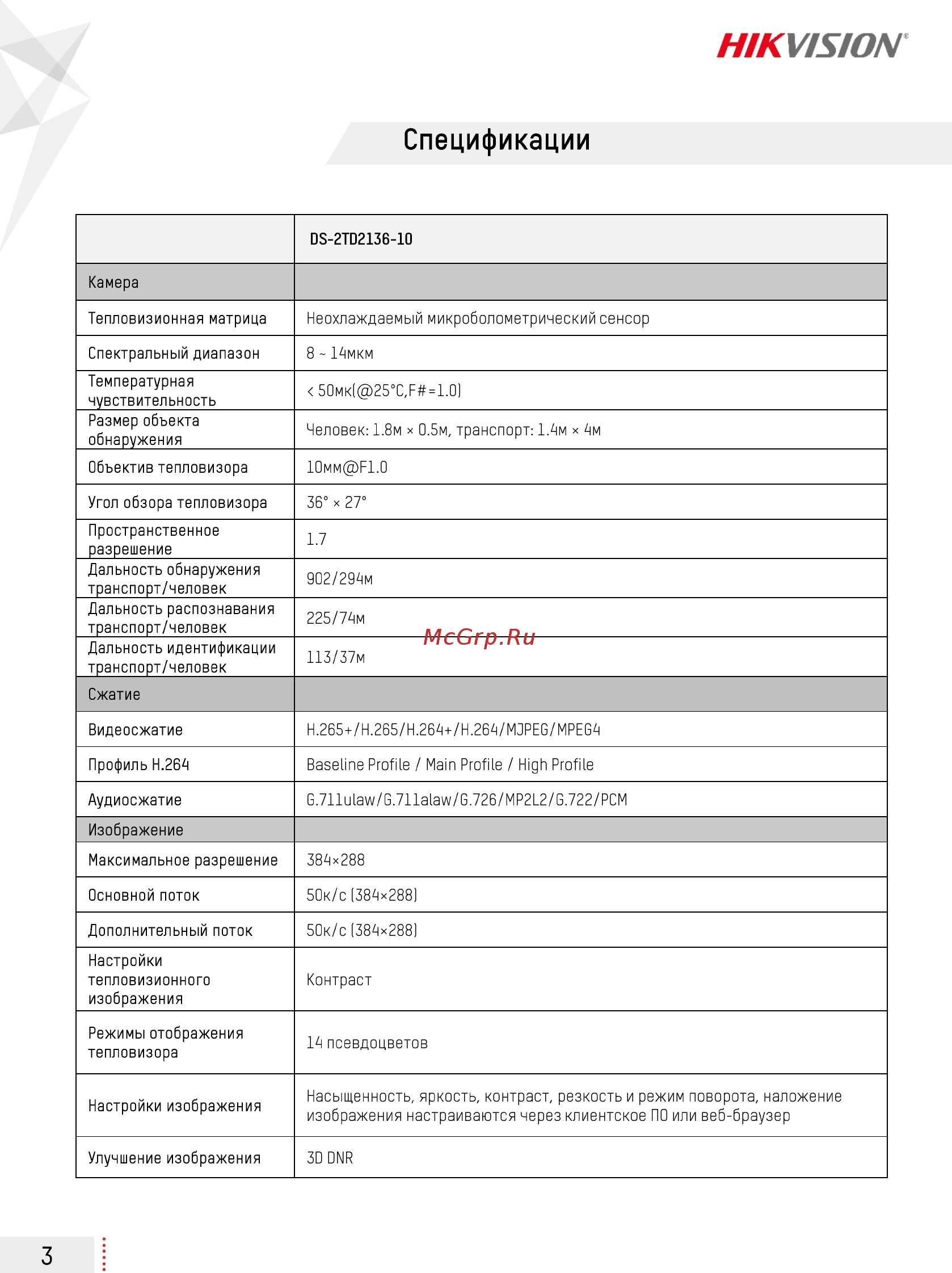 Hikvision DS-2TD2136-10 Инструкция по эксплуатации онлайн [3/5] 488078