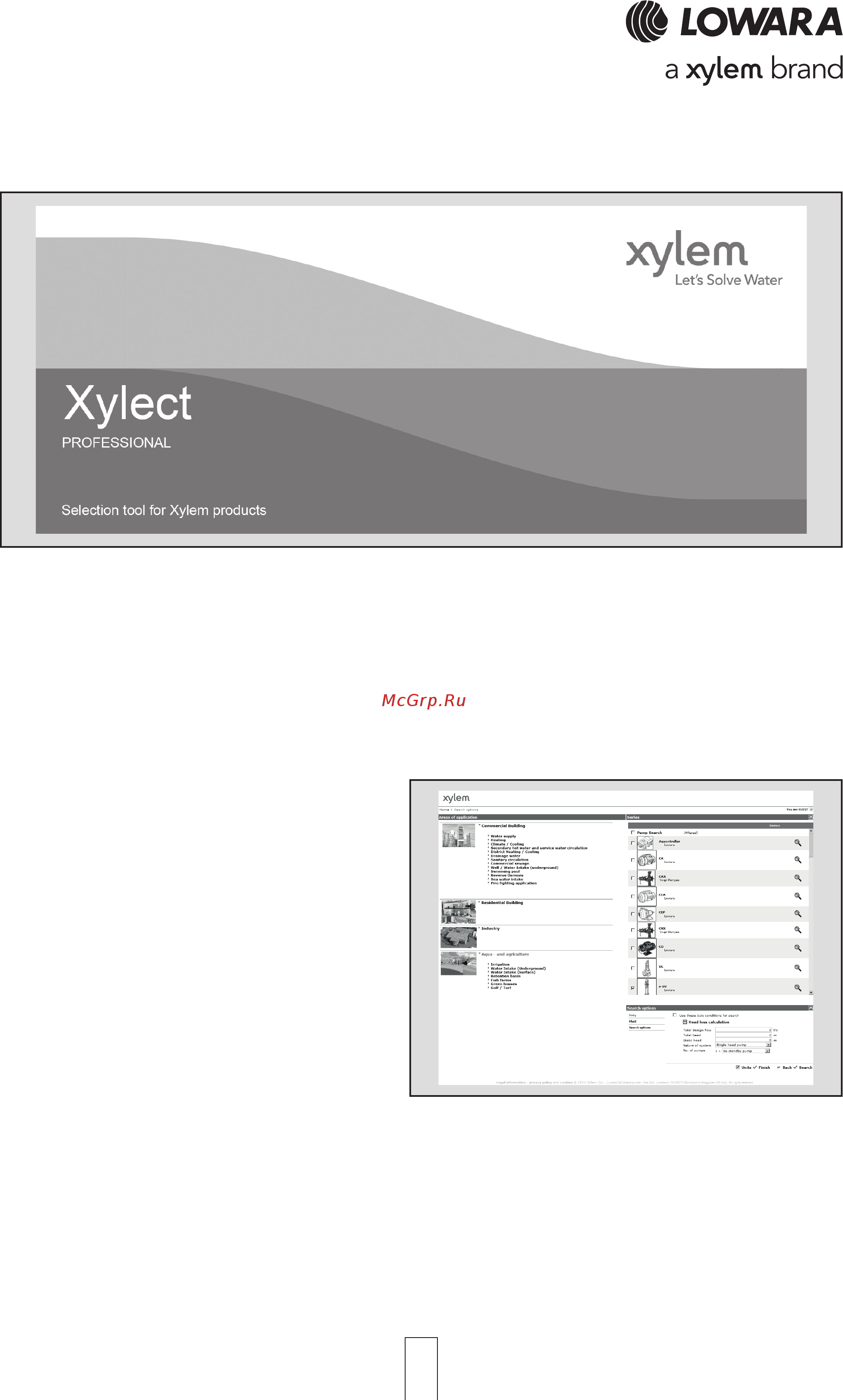 Lowara 1SV 32R022 1015L0313 [69/72] Further product selection and documentation xylec