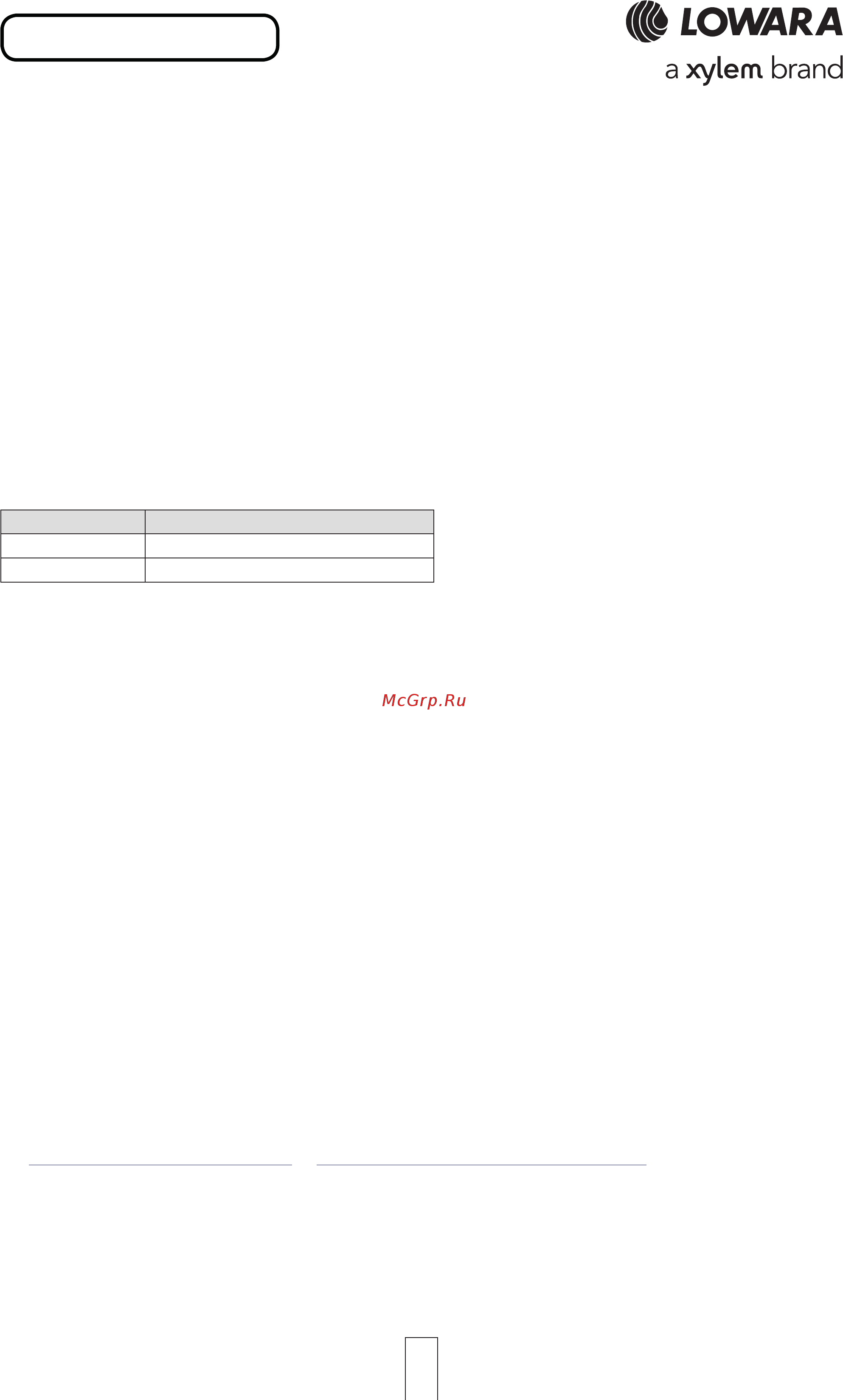 Lowara 22SV 01F011 1015L1611 [20/72] Erp 2009 125 ec