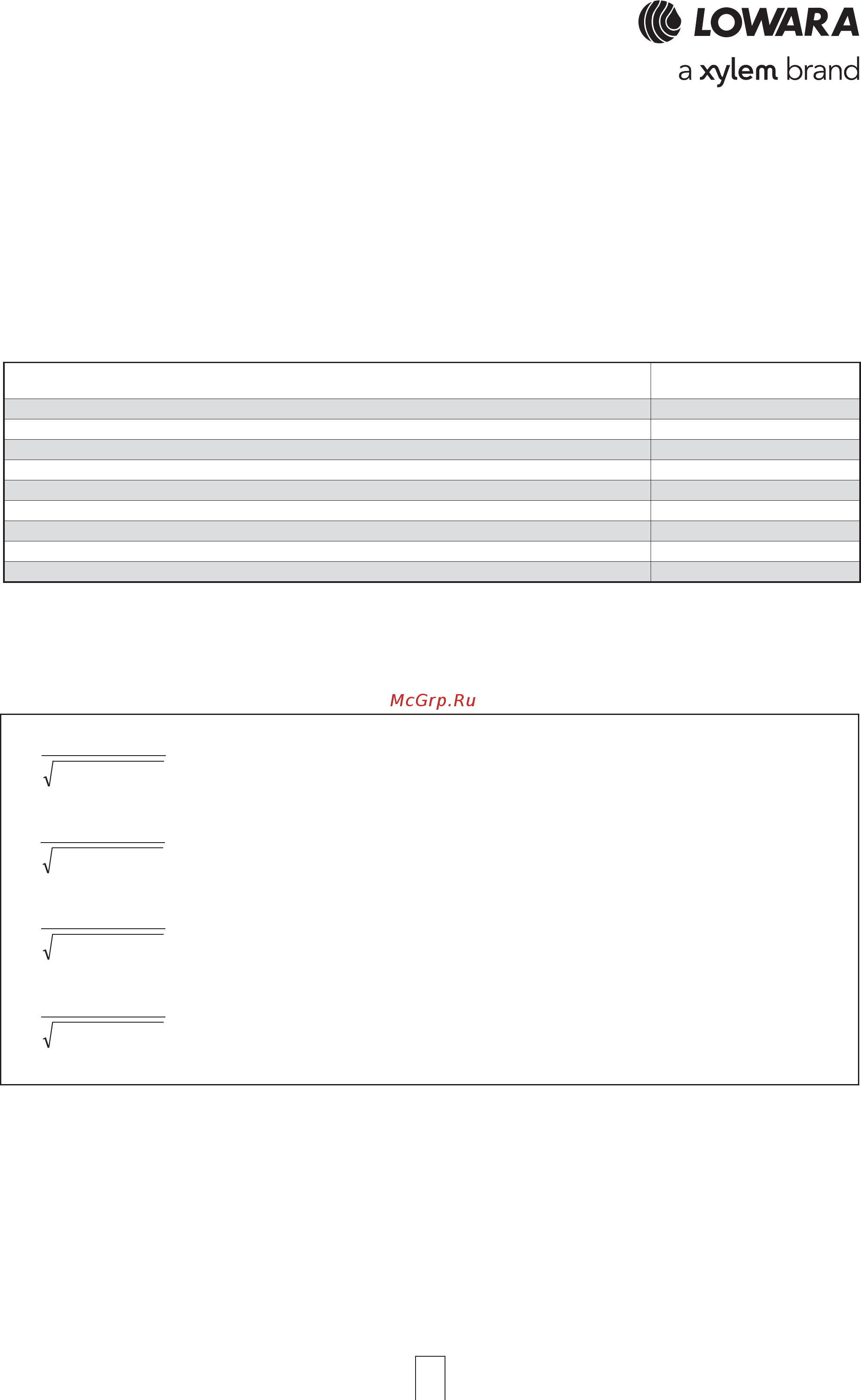 Lowara CEA 370/2/D-V 104480100XAA [35/48] Maximum consumption for each delivery point